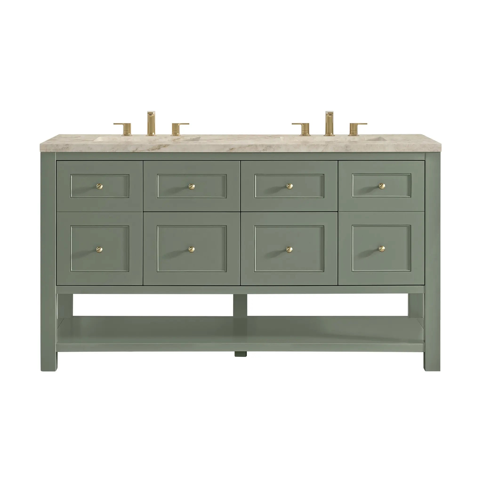 60 Breckenridge Double Vanity In Smokey Celadon Standard Tajnar Eclos 8 Widespread 1