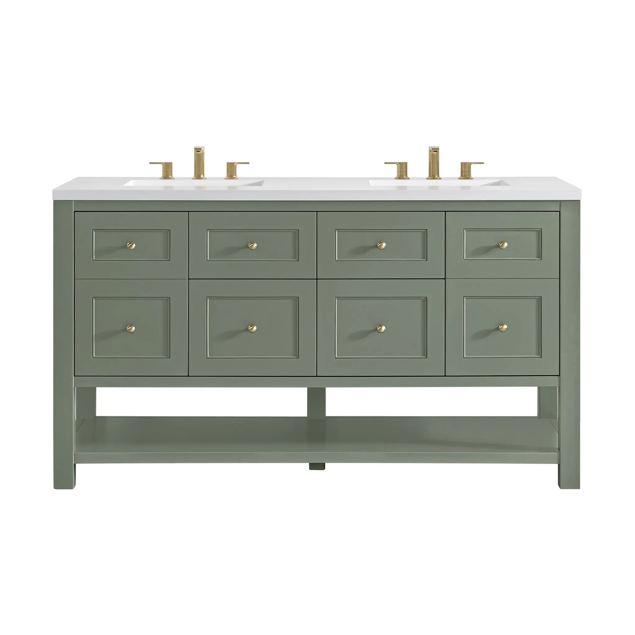 60 Breckenridge Double Vanity In Smokey Celadon Standard White Zeus Silestone 8 Widespread 1