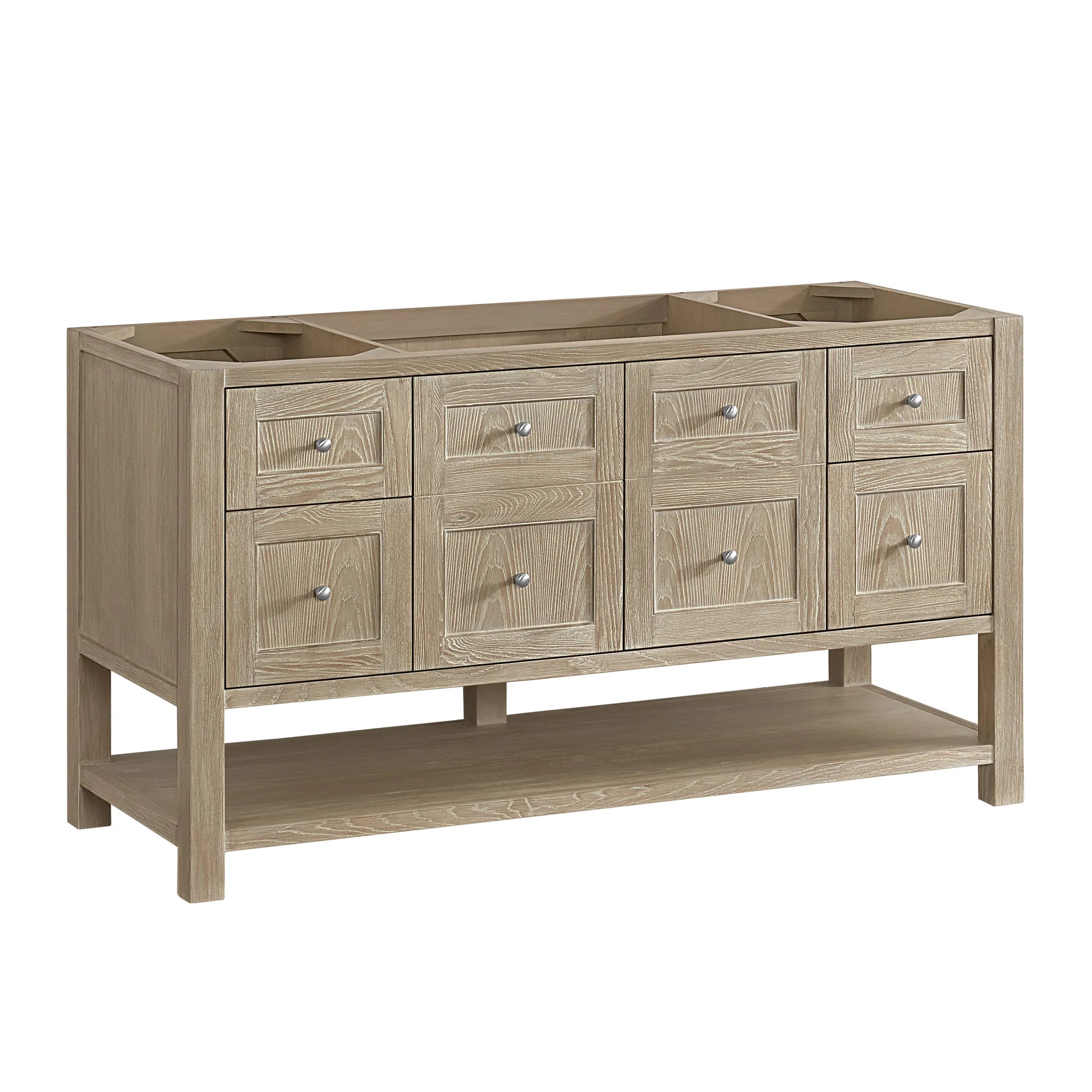 60" Breckenridge Single Vanity in Whitewashed Oak-Cabinet Only-Not Available image