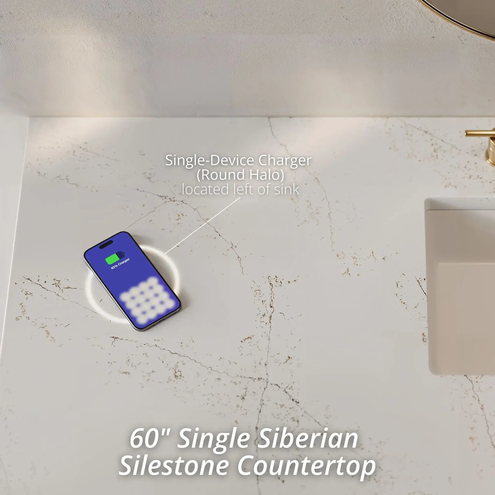 60 Bristol Single Vanity In Saddle Brown Power Enabled Siberian Silestone 8 Widespread 2