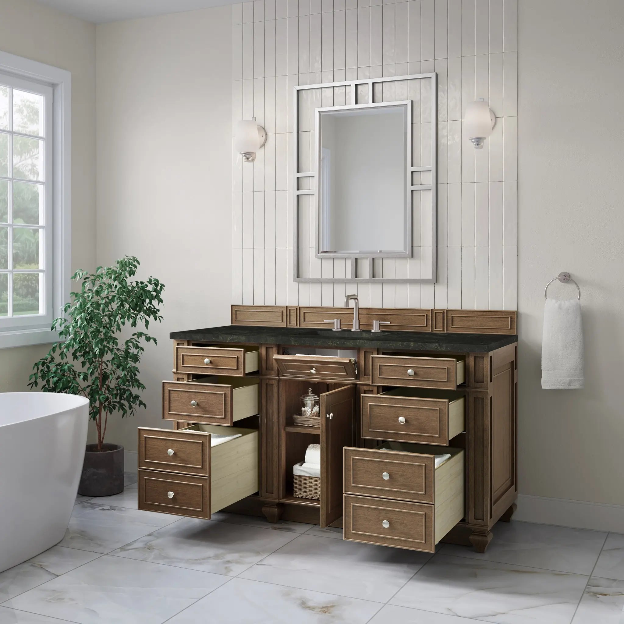 60 Bristol Single Vanity In Saddle Brown Standard Phantome Eclos 8 Widespread 4