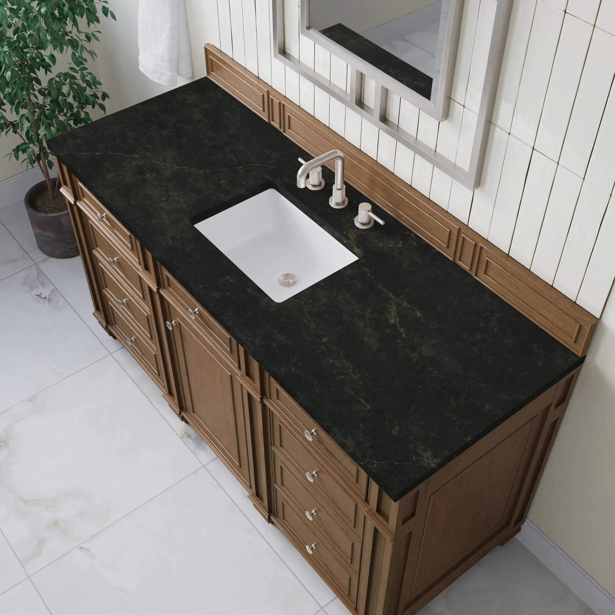 60 Bristol Single Vanity In Saddle Brown Standard Phantome Eclos 8 Widespread 5