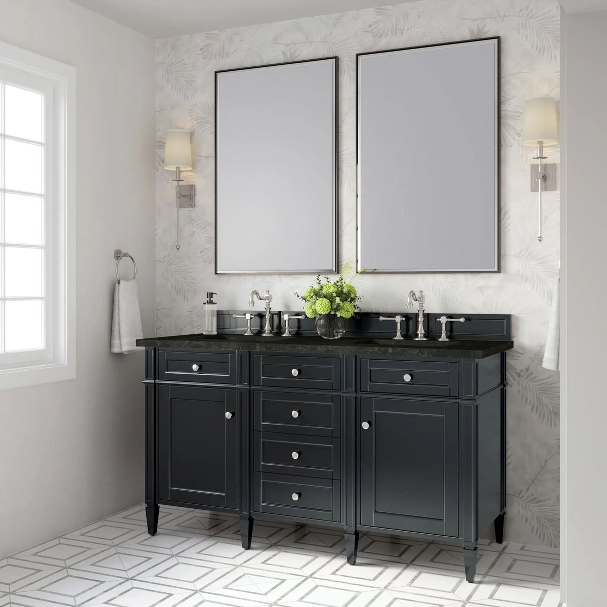 60 Brittany Double Vanity In Black Onyx Standard Phantome Eclos 8 Widespread 4