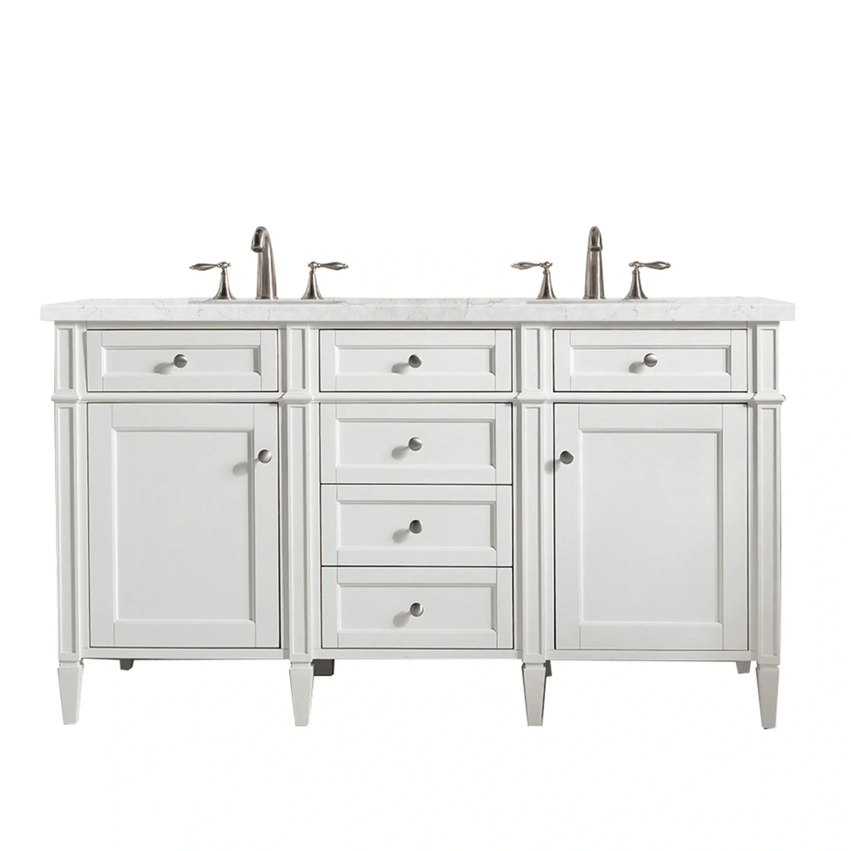 60" Brittany Double Vanity in Bright White Vanity by James Martin Vanities