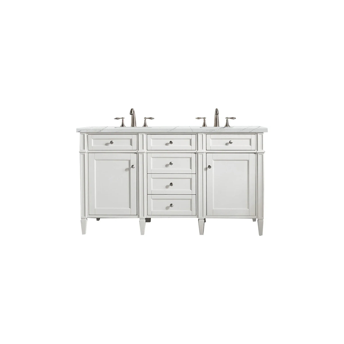 60" Brittany Double Vanity in Bright White Vanity by James Martin Vanities