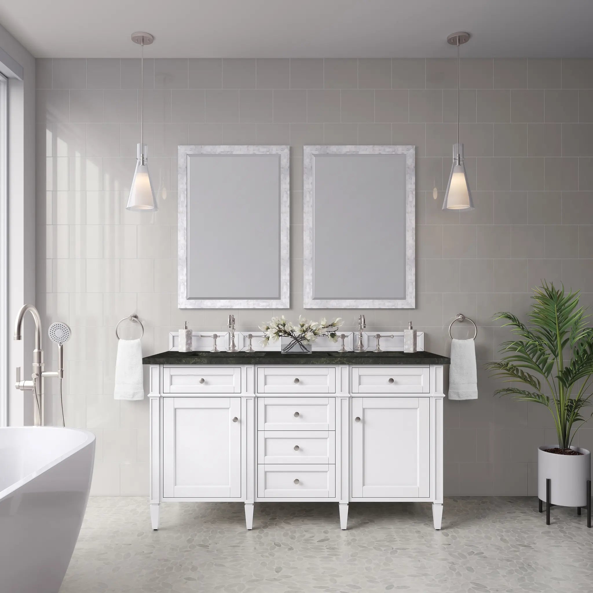 60 Brittany Double Vanity In Bright White Vanity Standard Phantome Eclos 8 Widespread 3