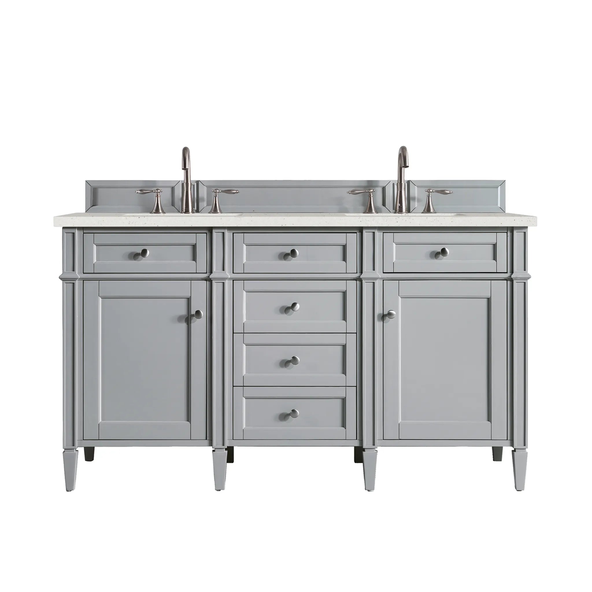 60" Brittany Double Vanity in Urban Gray-Lime Delight Silestone-8" Widespread image