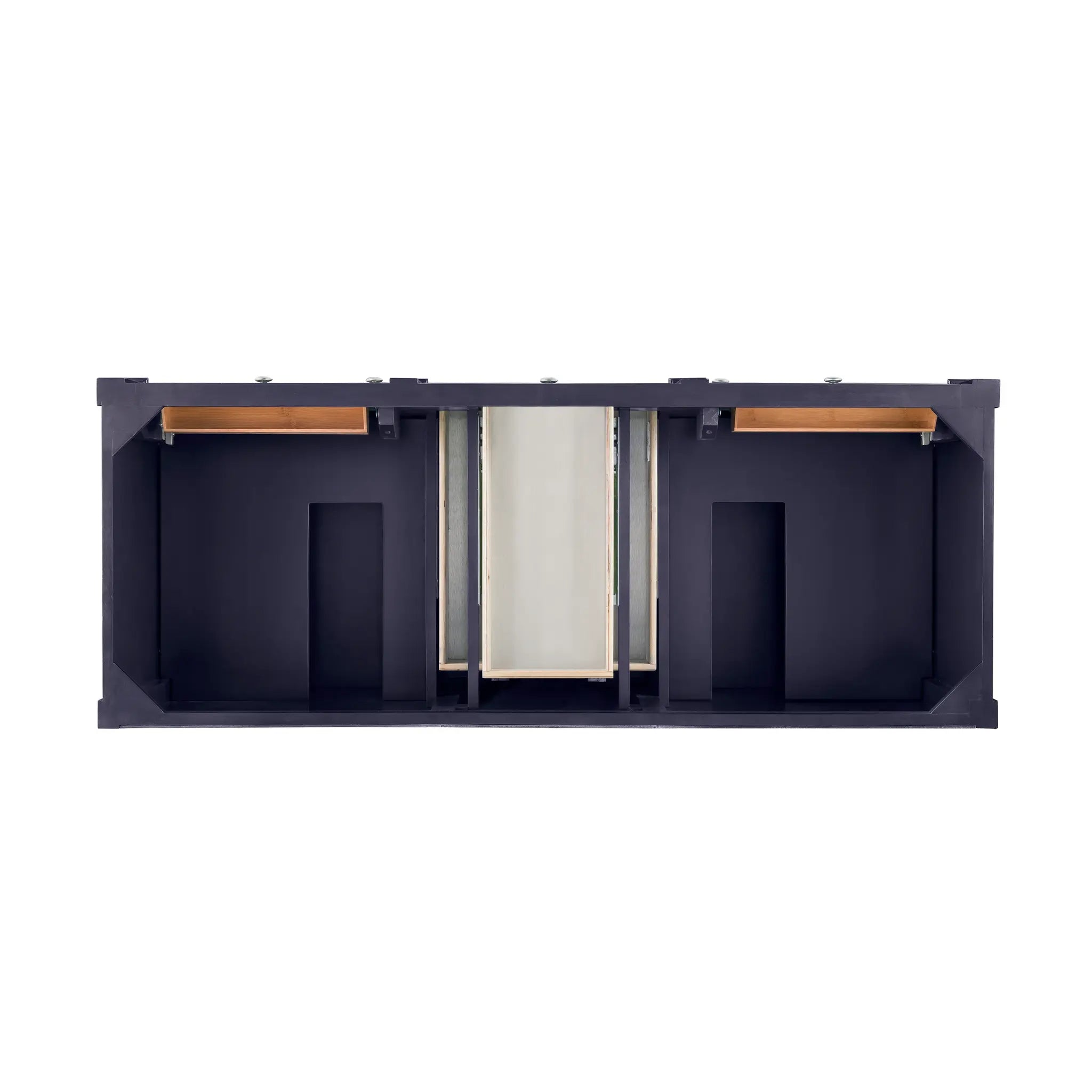 60" Brittany Double Vanity in Victory Blue Wireless Charger-Eternal Jasmine Pearl Silestone-8" Widespread image 8