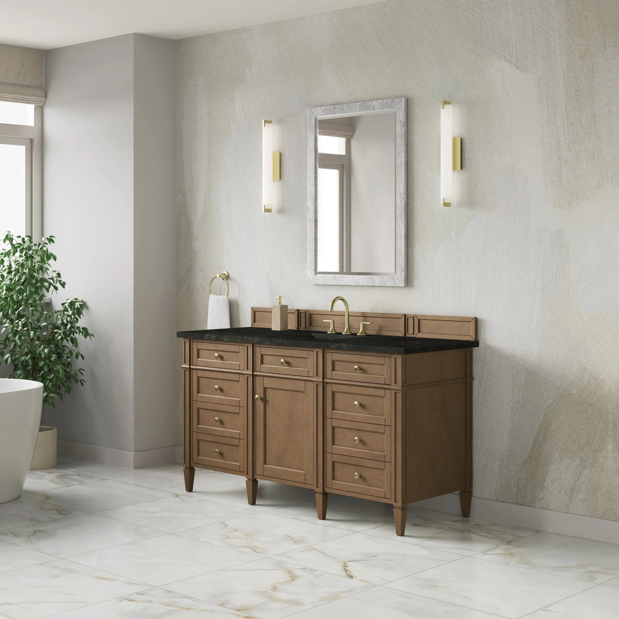 60" Brittany Single Vanity in Pecan by James Martin Vanities-Phantome Eclos 2