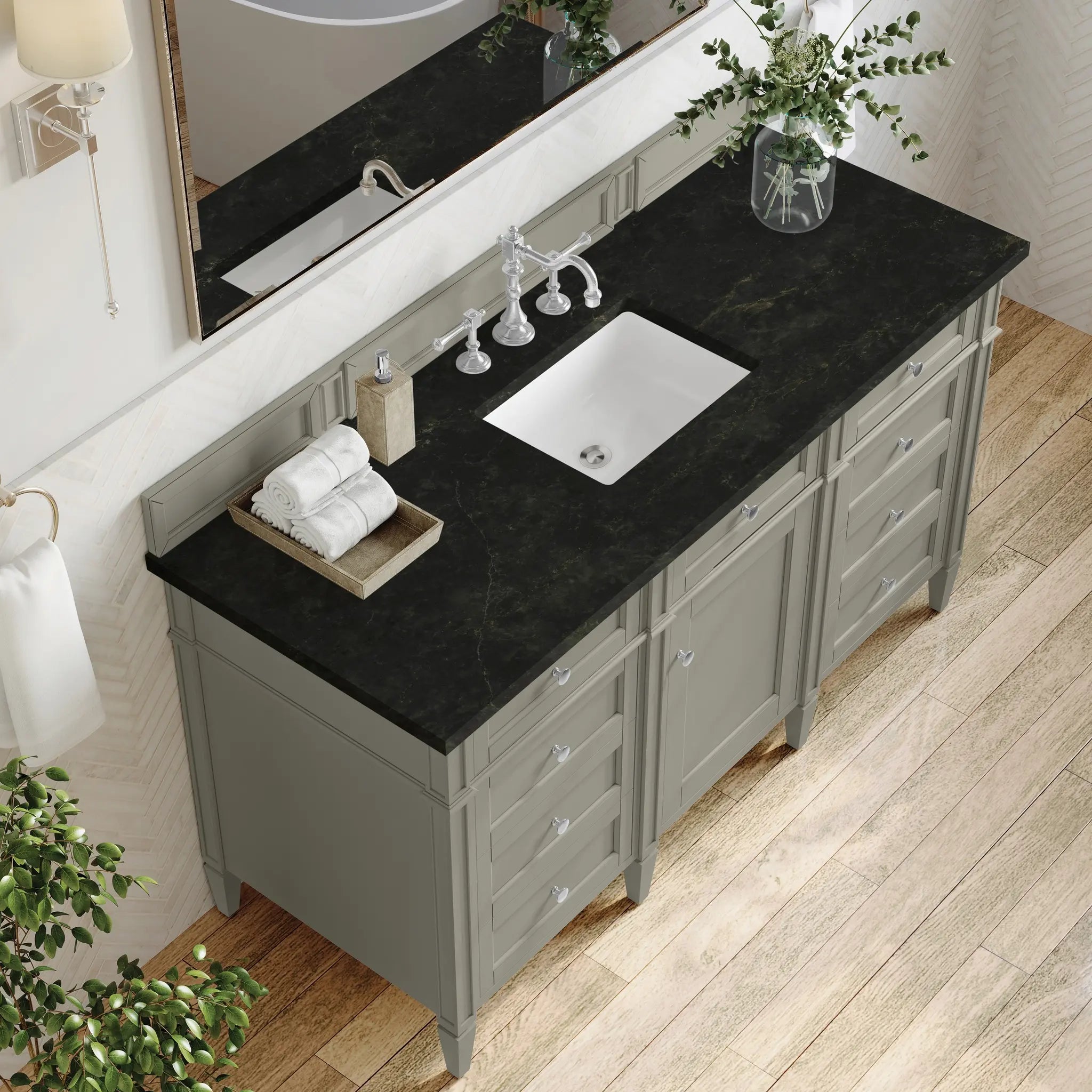 60 Brittany Single Vanity In Urban Gray Standard Phantome Eclos 8 Widespread 6