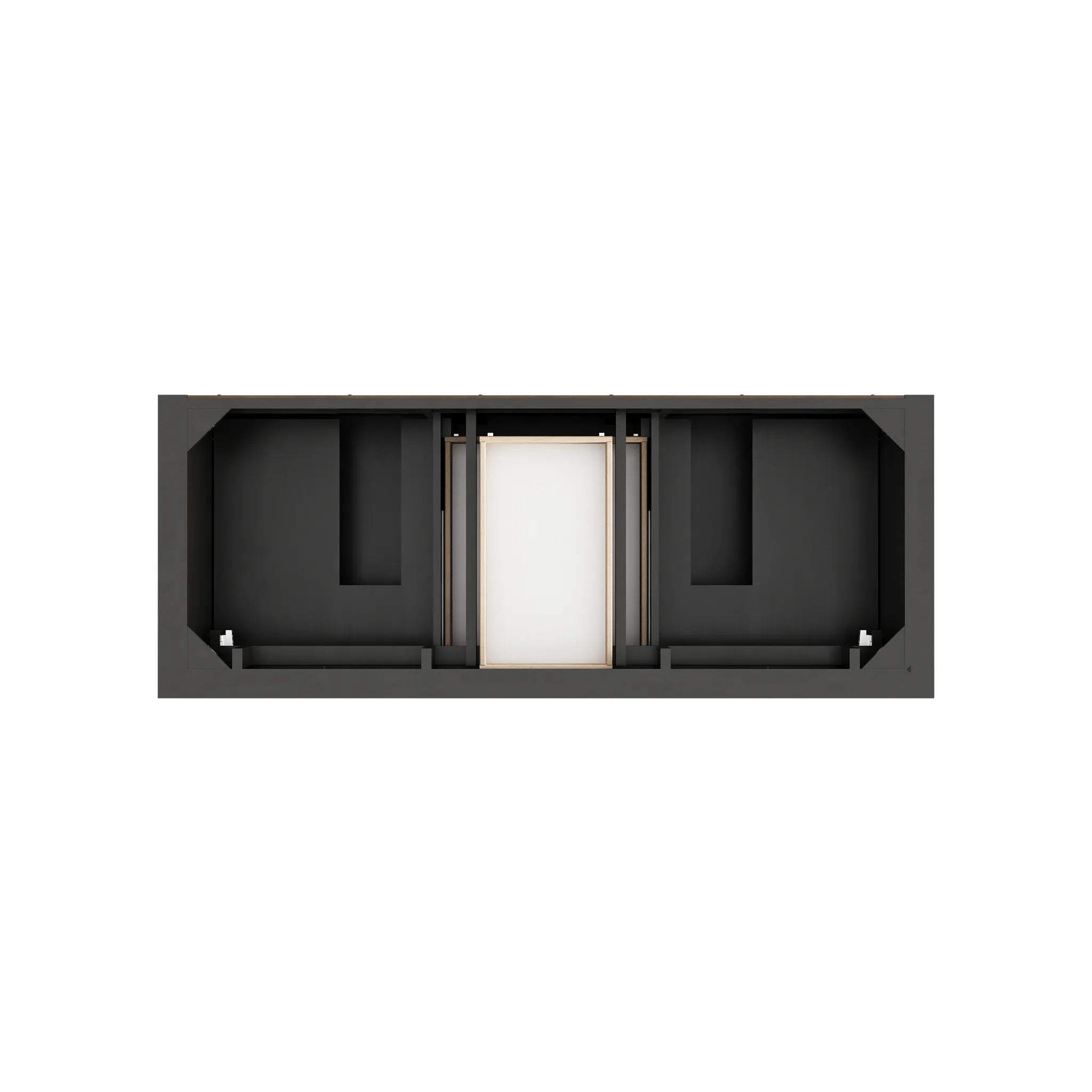 60" Brookfield Double Vanity in Black Onyx Wireless Charger-Eternal Jasmine Pearl Silestone-8" Widespread image 8
