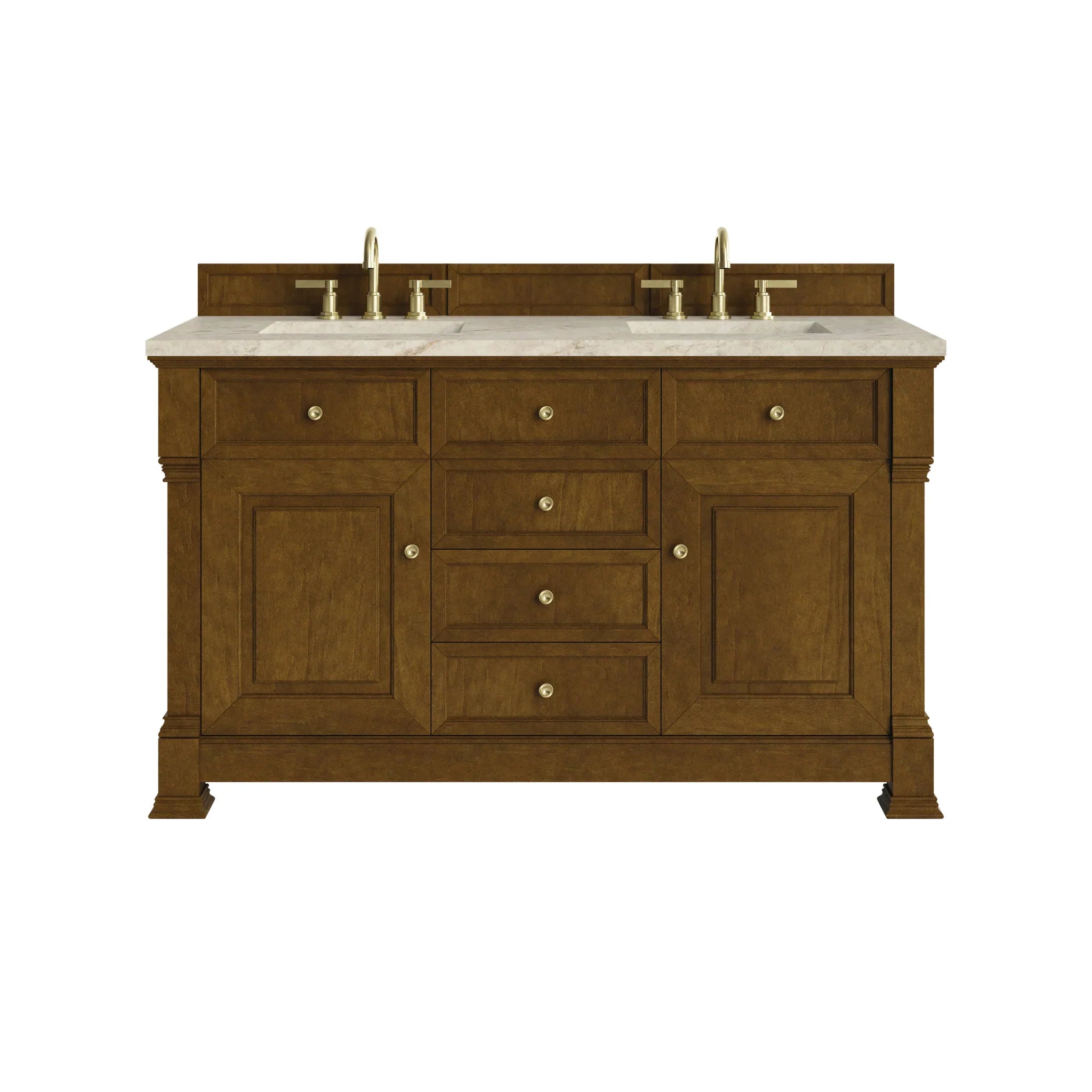 60" Brookfield Double Vanity in Honey Oak by James Martin Vanities