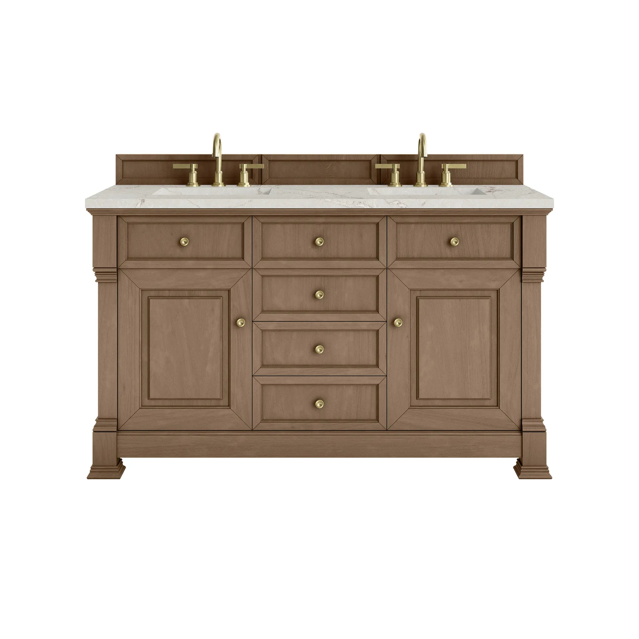 60" Brookfield Double Vanity in Pecan by James Martin Vanities