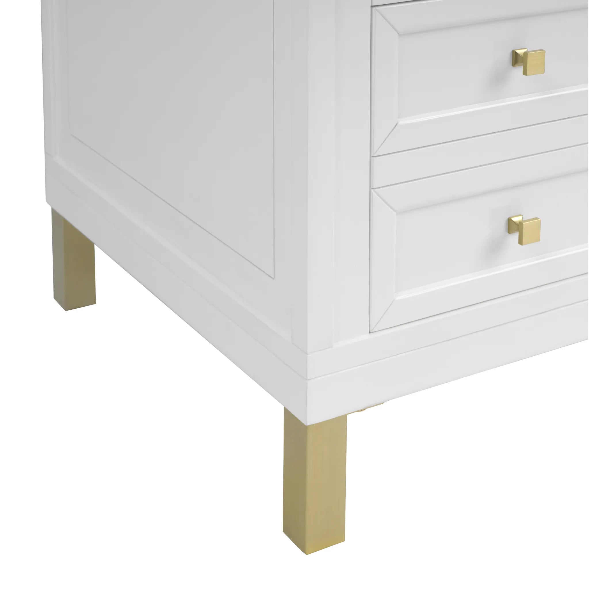 60" Chicago Double Vanity in Glossy White-Ethereal Noctis Silestone-8" Widespread image 13