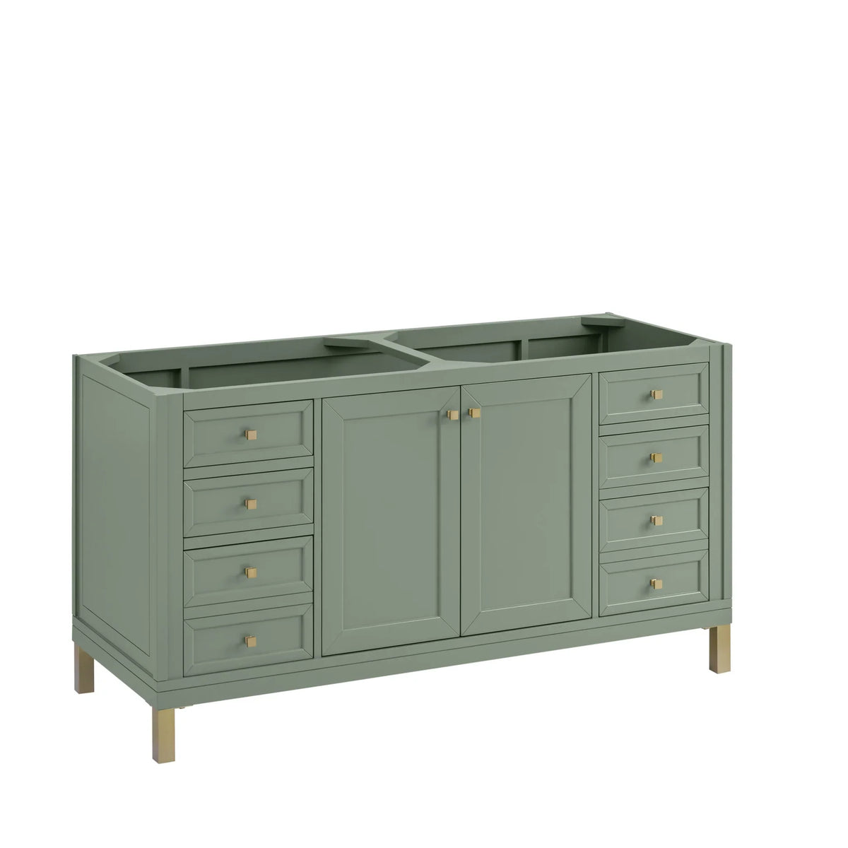 60" Chicago Double Vanity in Smokey Celadon by James Martin Vanities