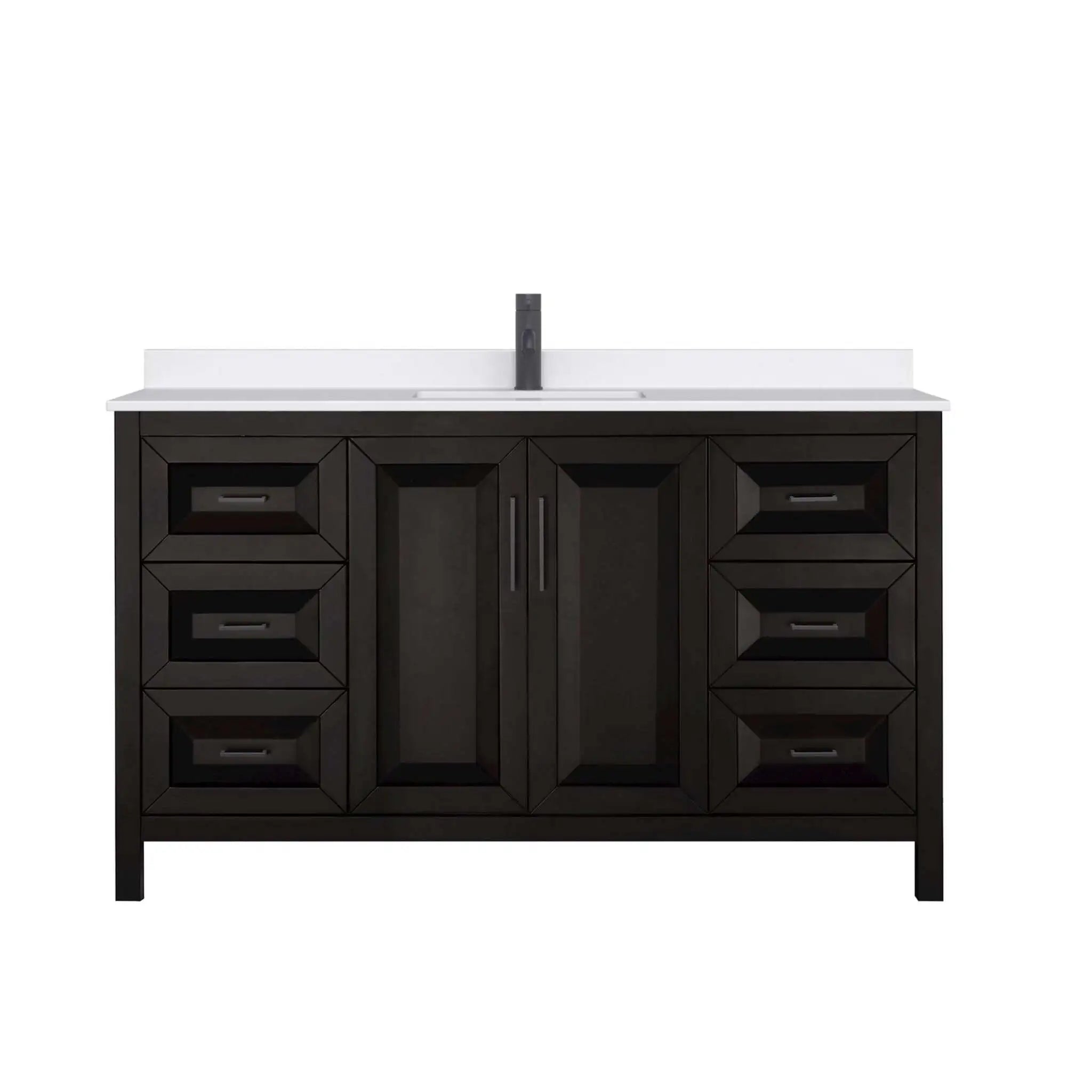 60" Daria Single Bathroom Vanity in Dark Espresso with Matte Black Trim by Wyndham