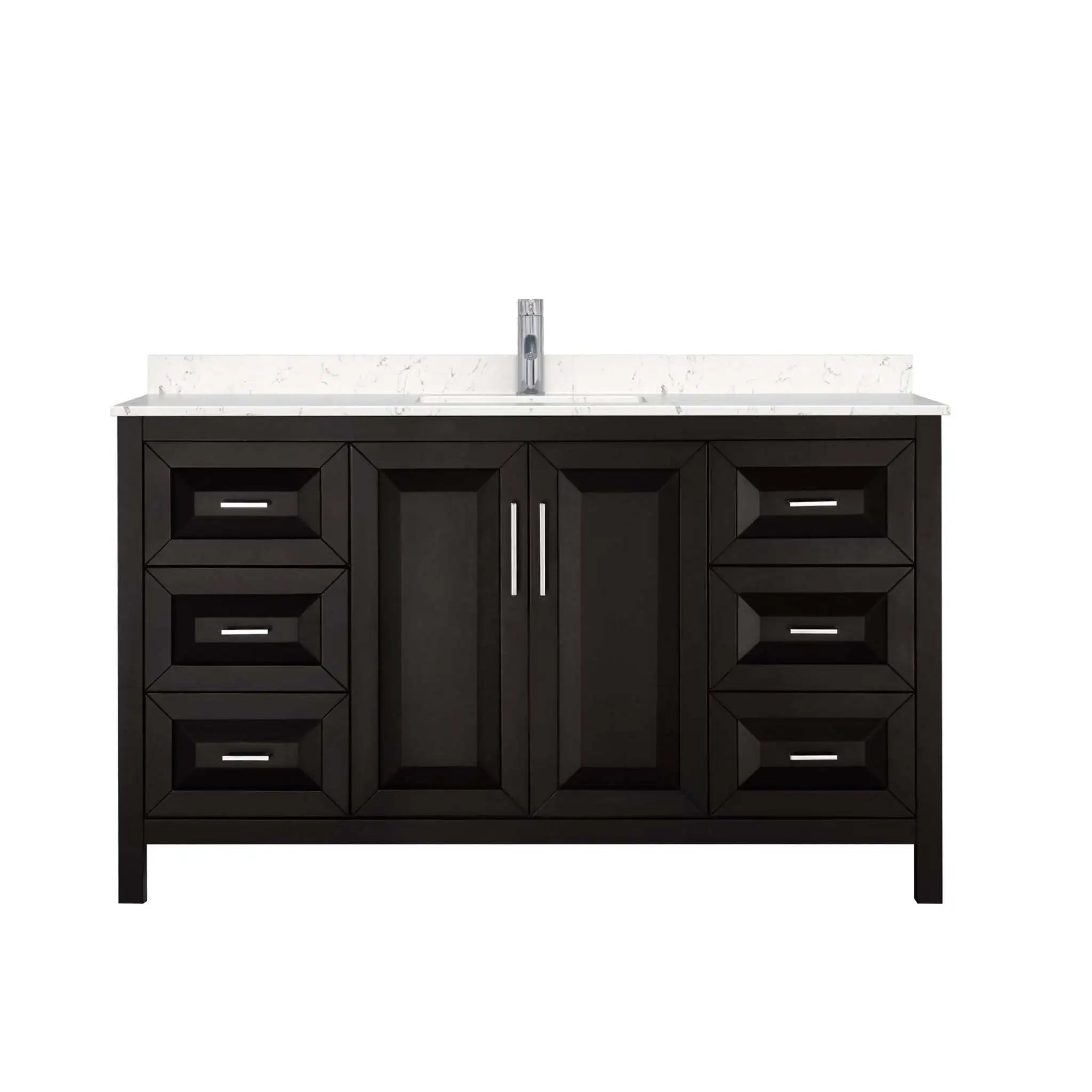 60" Daria Single Bathroom Vanity in Dark Espresso with Polished Chrome Trim by Wyndham