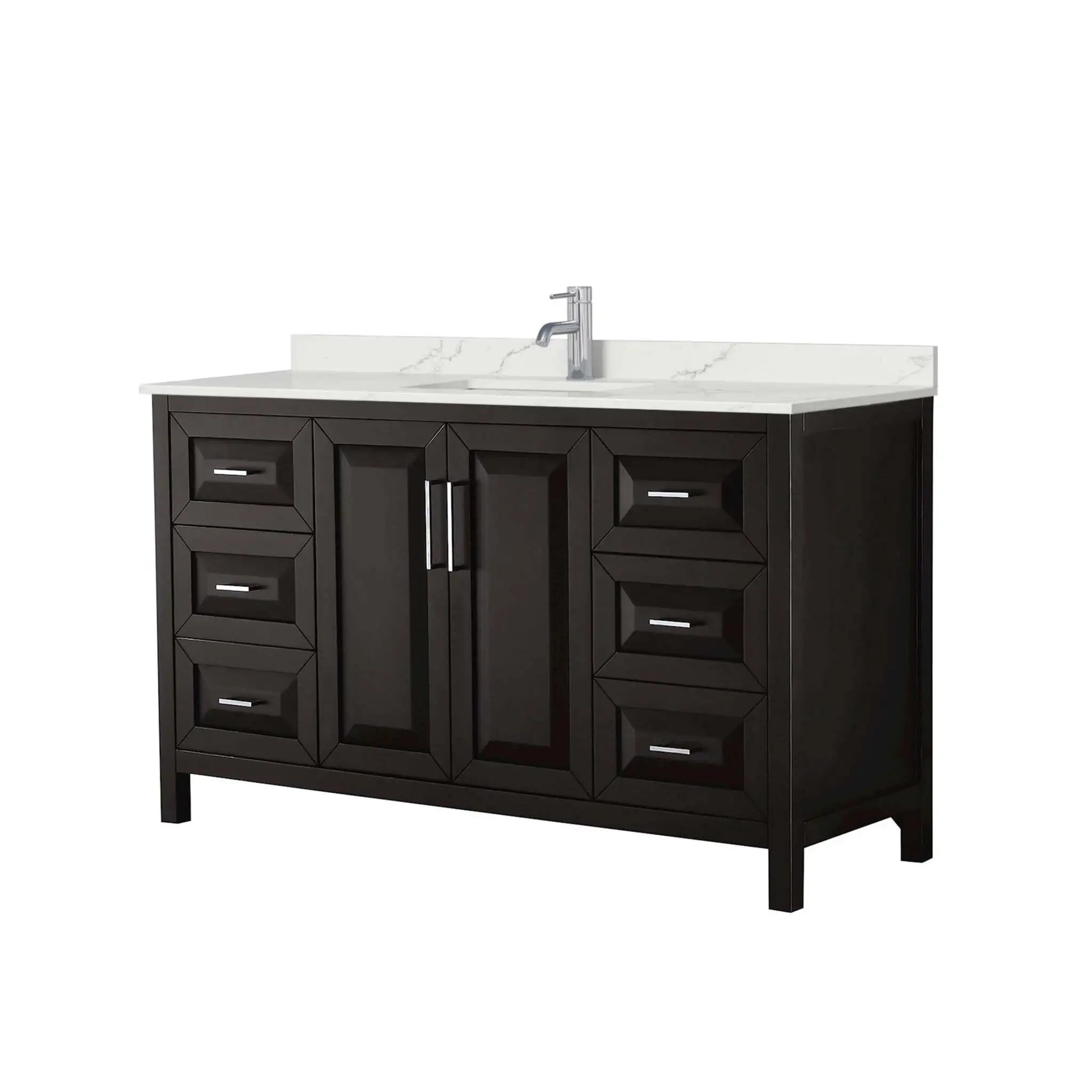60" Daria Single Bathroom Vanity in Dark Espresso with Polished Chrome Trim by Wyndham