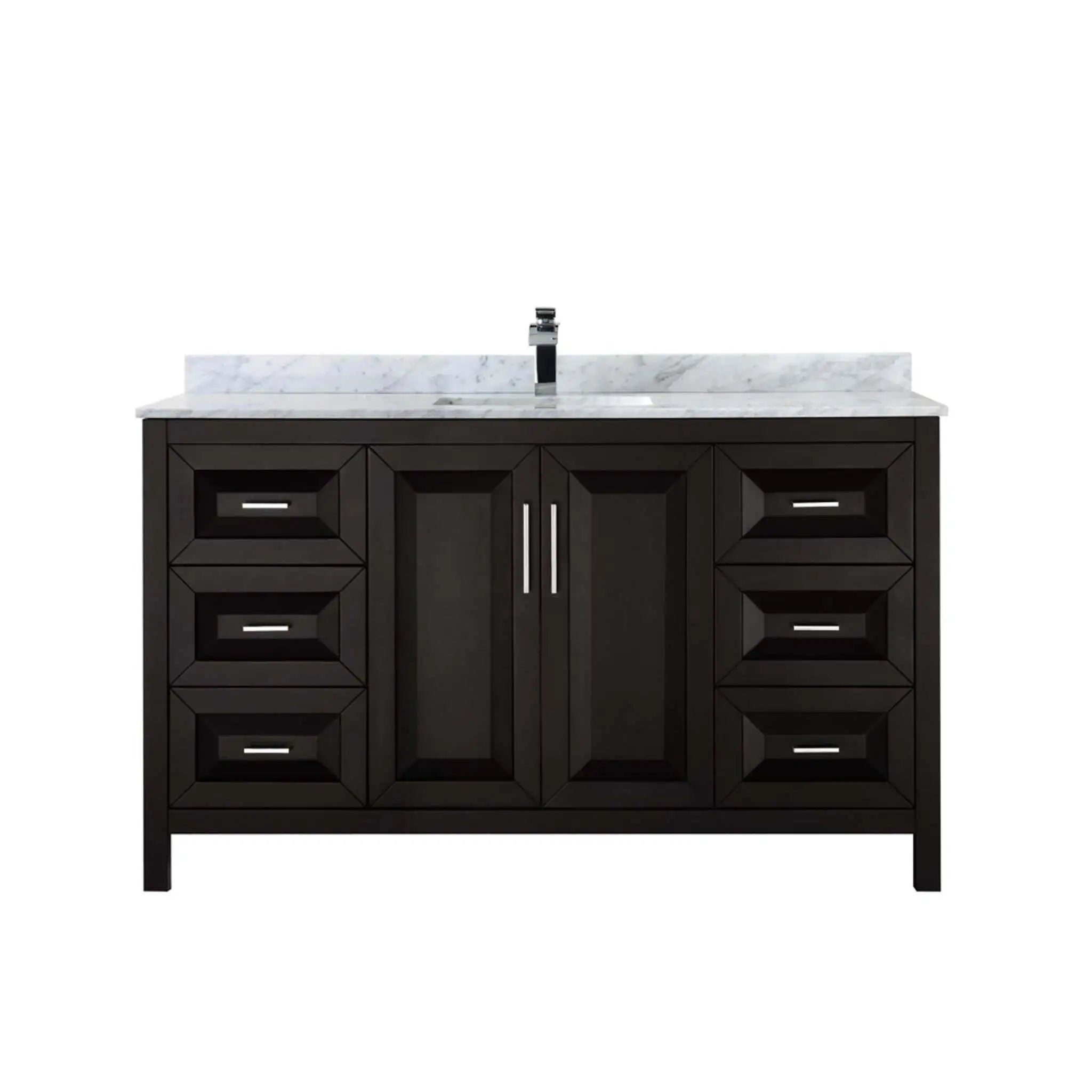 60" Daria Single Bathroom Vanity in Dark Espresso with Polished Chrome Trim by Wyndham
