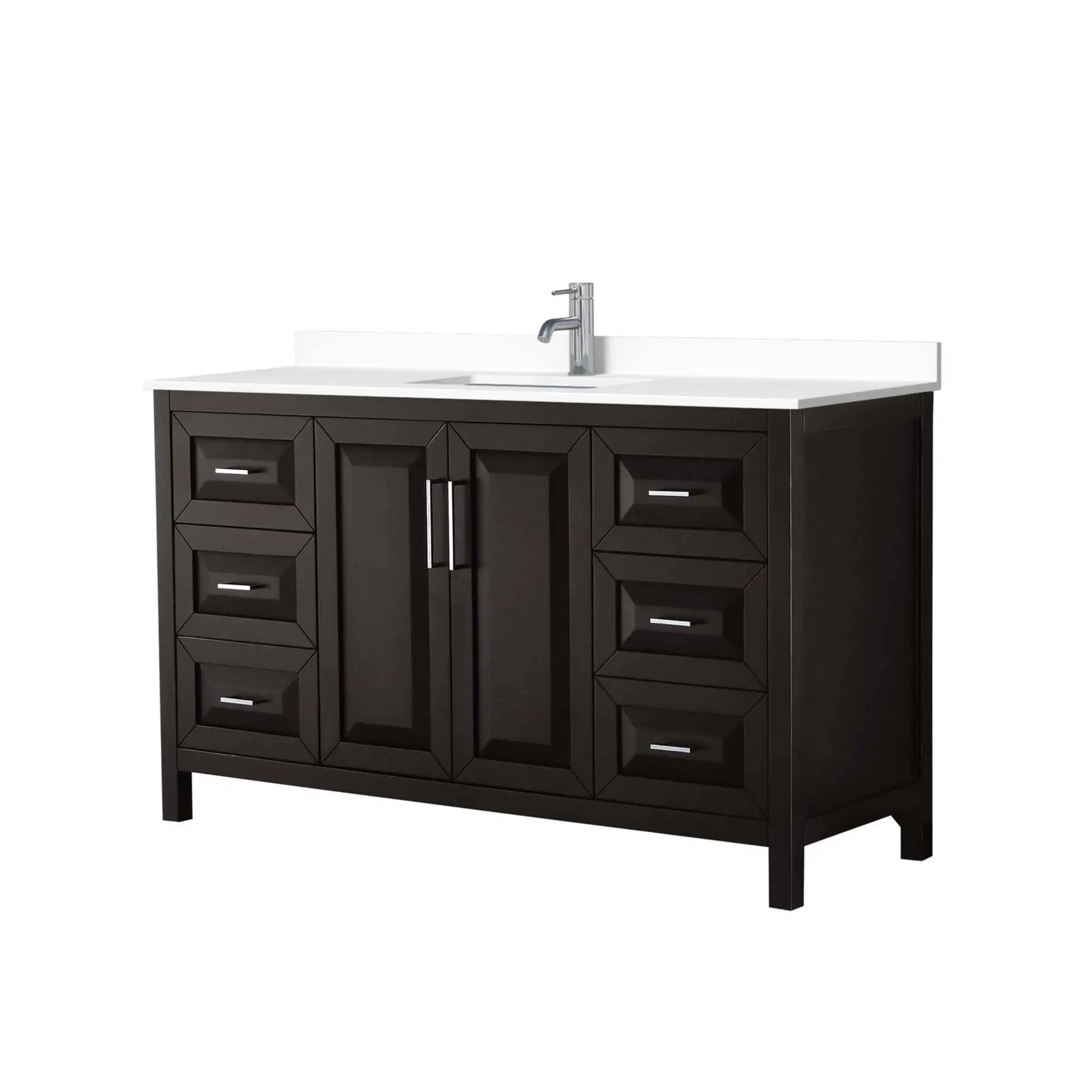 60" Daria Single Bathroom Vanity in Dark Espresso with Polished Chrome Trim by Wyndham