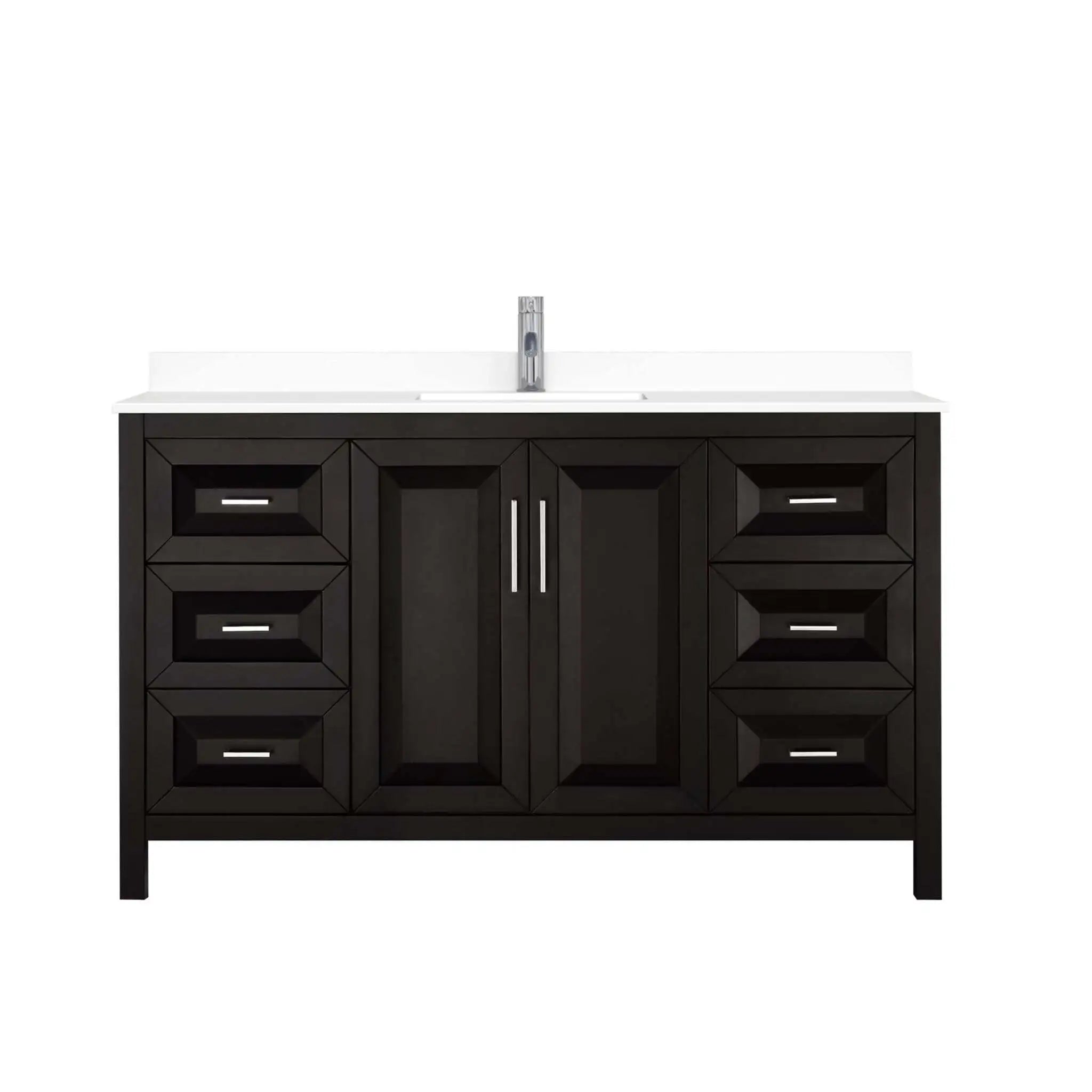 60" Daria Single Bathroom Vanity in Dark Espresso with Polished Chrome Trim by Wyndham