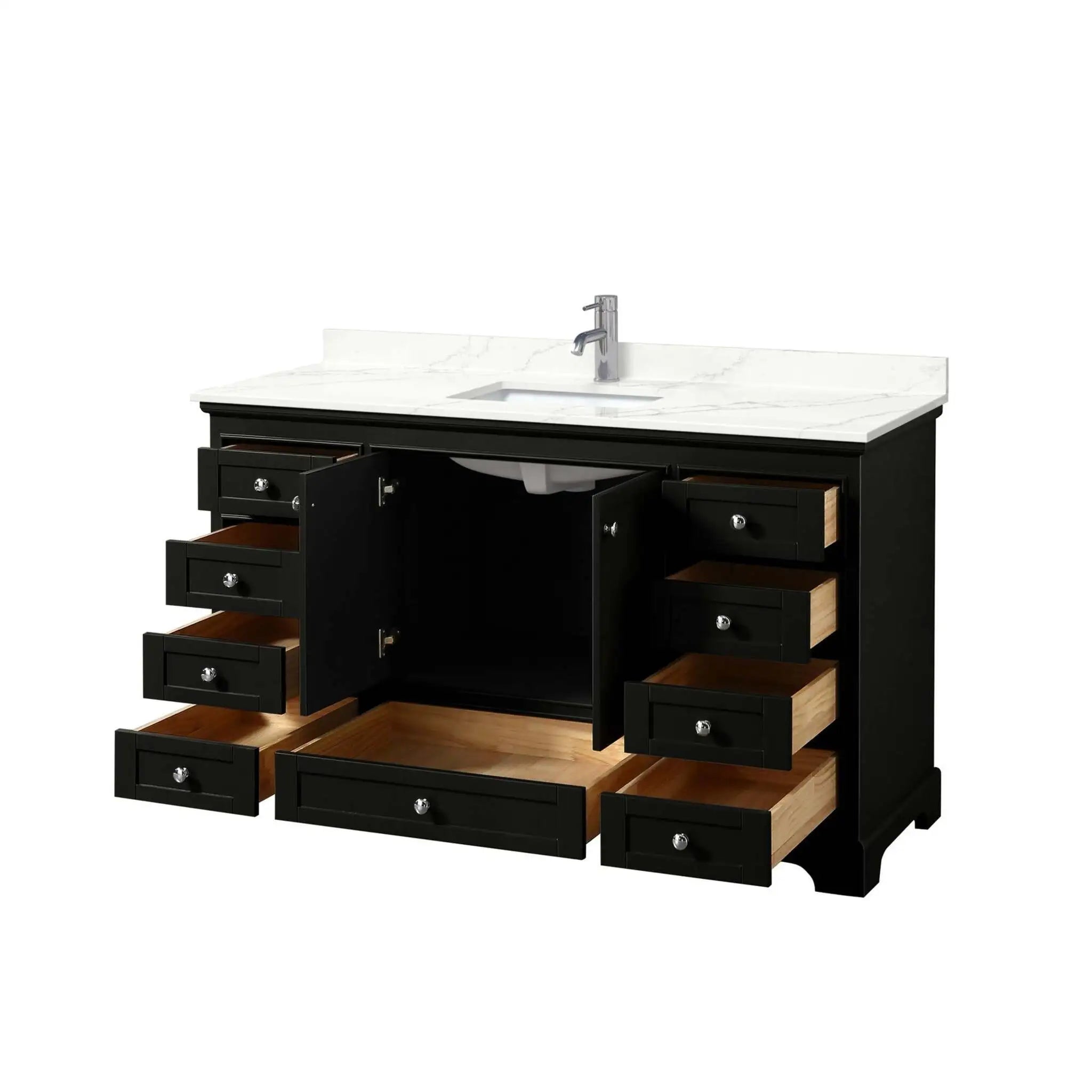 60" Deborah Single Bathroom Vanity in Dark Espresso with Polished Chrome Trim by Wyndham