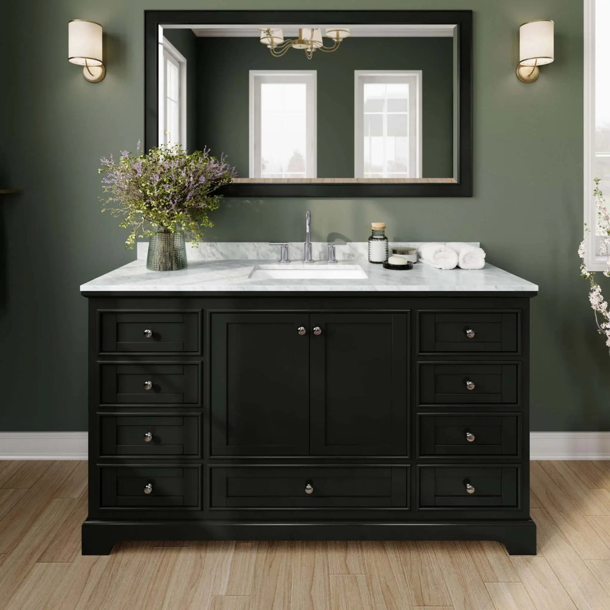 60" Deborah Single Bathroom Vanity in Dark Espresso with Polished Chrome Trim by Wyndham