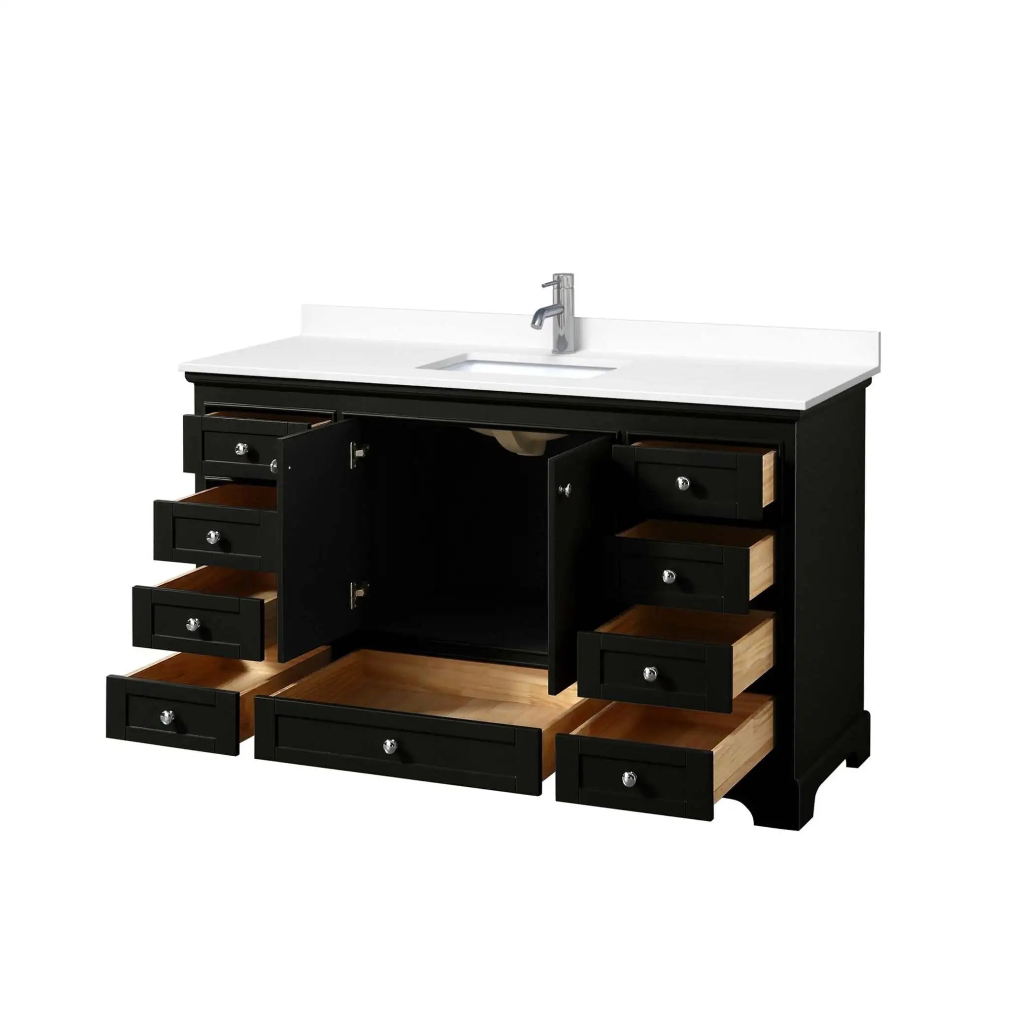 60" Deborah Single Bathroom Vanity in Dark Espresso with Polished Chrome Trim by Wyndham