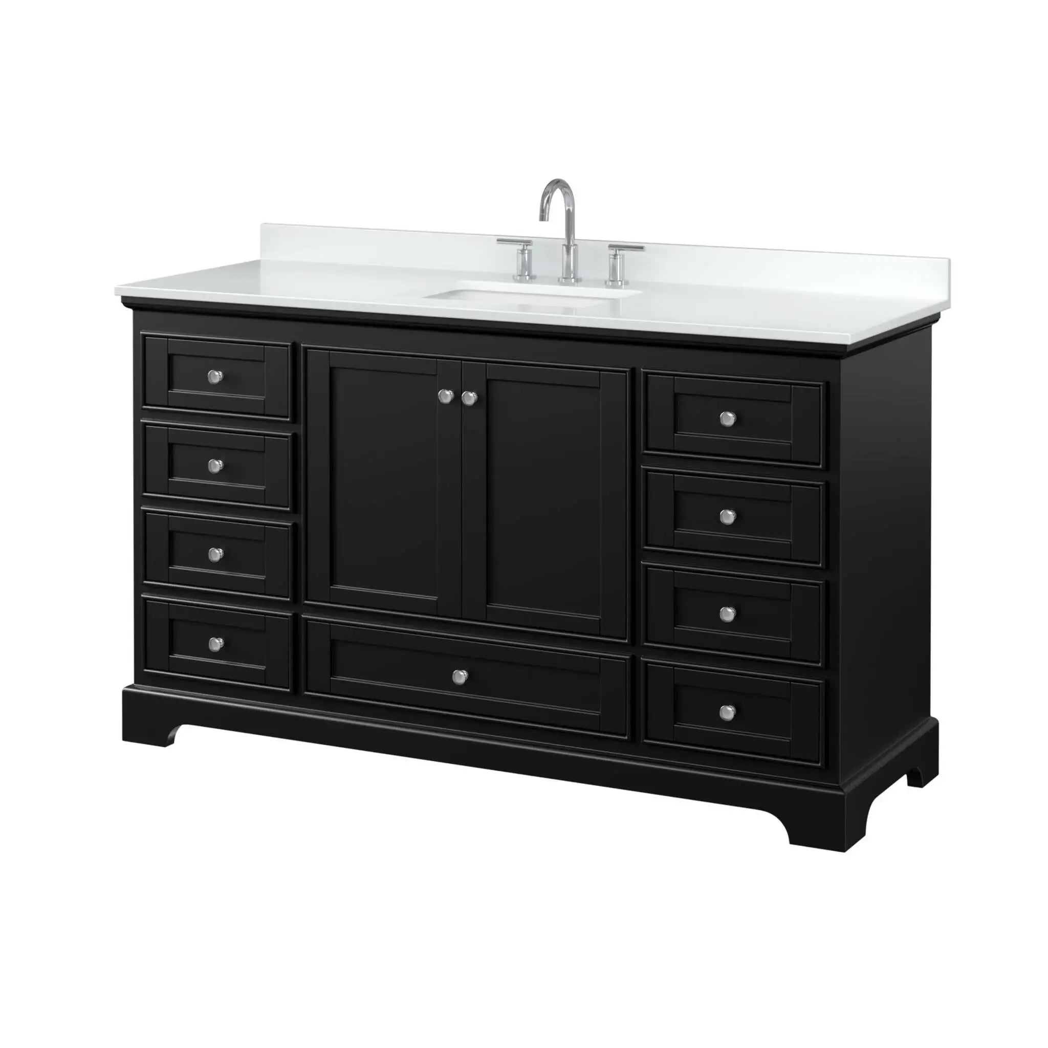 60" Deborah Single Bathroom Vanity in Dark Espresso with Polished Chrome Trim by Wyndham