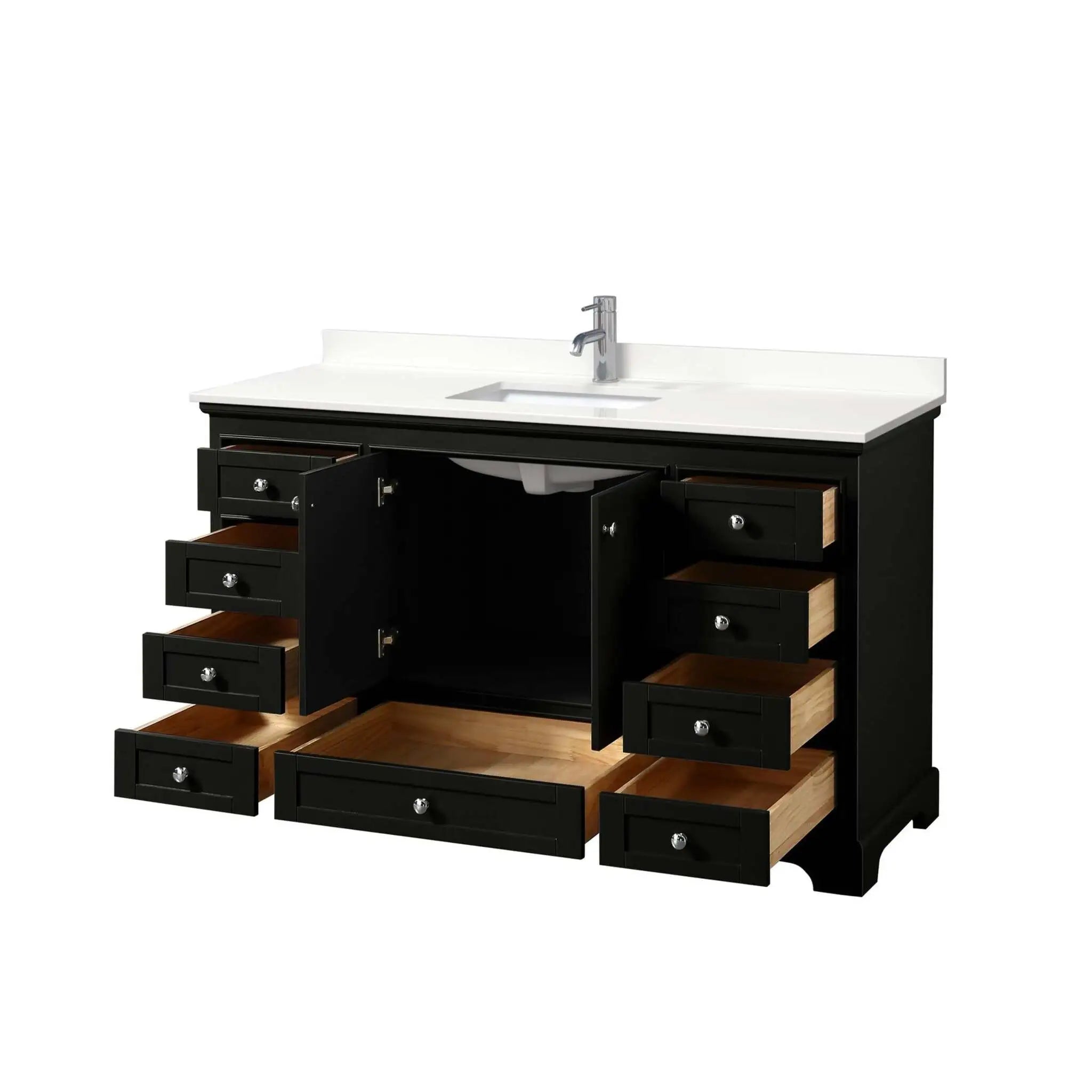 60" Deborah Single Bathroom Vanity in Dark Espresso with Polished Chrome Trim by Wyndham