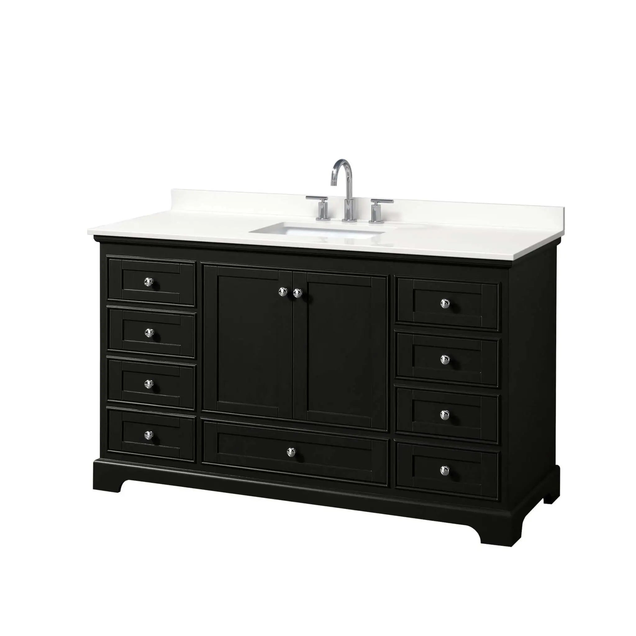 60" Deborah Single Bathroom Vanity in Dark Espresso with Polished Chrome Trim by Wyndham