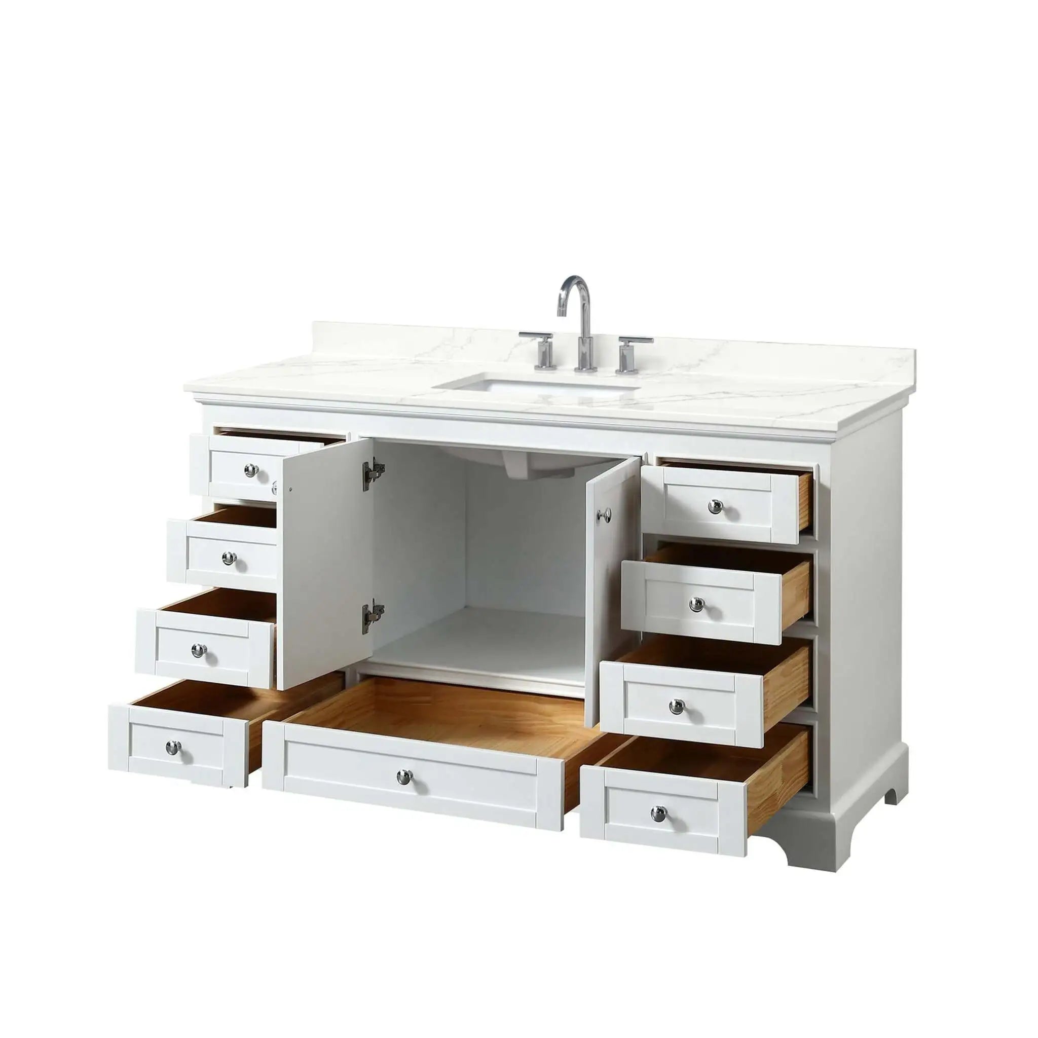 60" Deborah Single Bathroom Vanity in White with Polished Chrome Trim by Wyndham