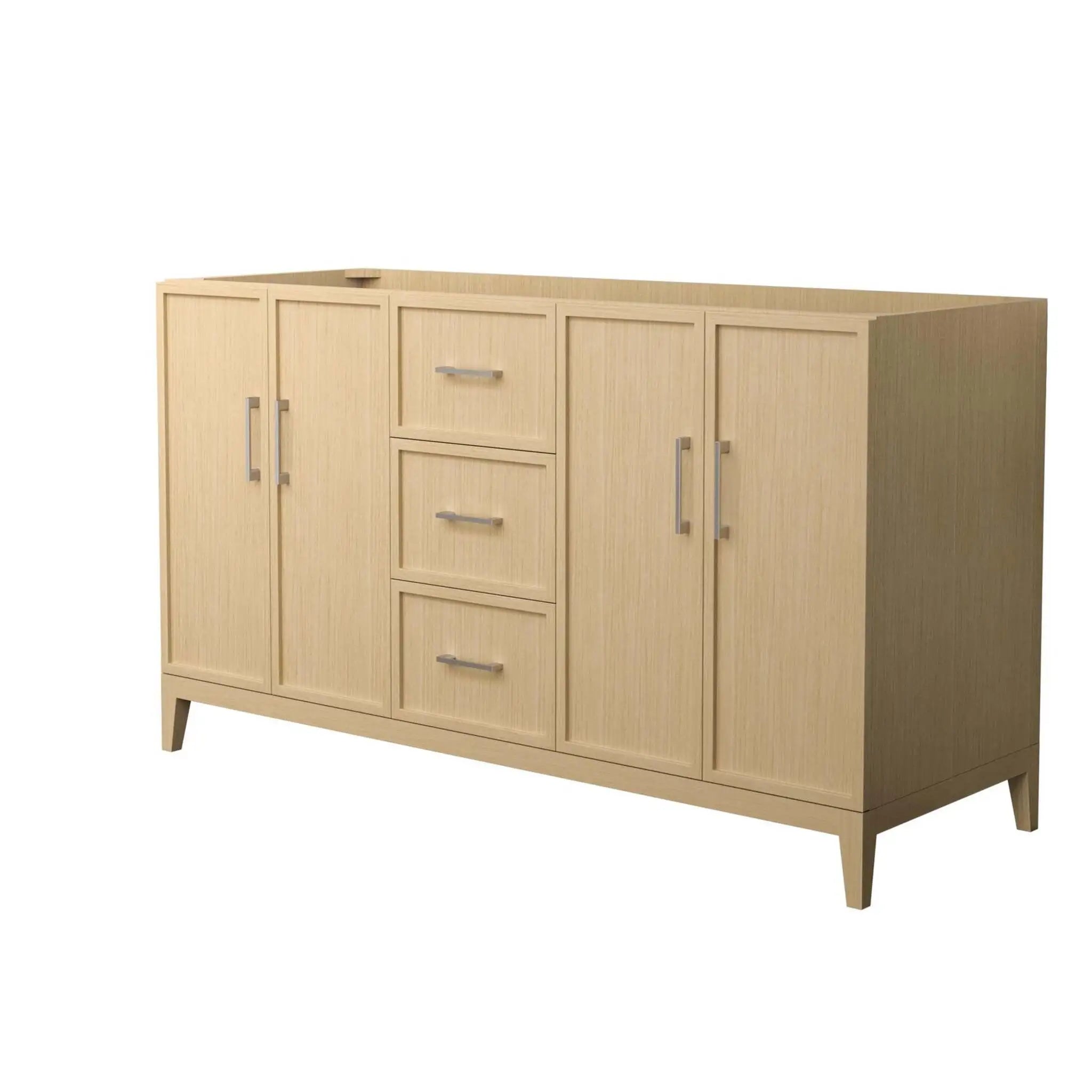 60" Elan Double Bathroom Vanity in White Oak with Brushed Nickel Trim by Wyndham