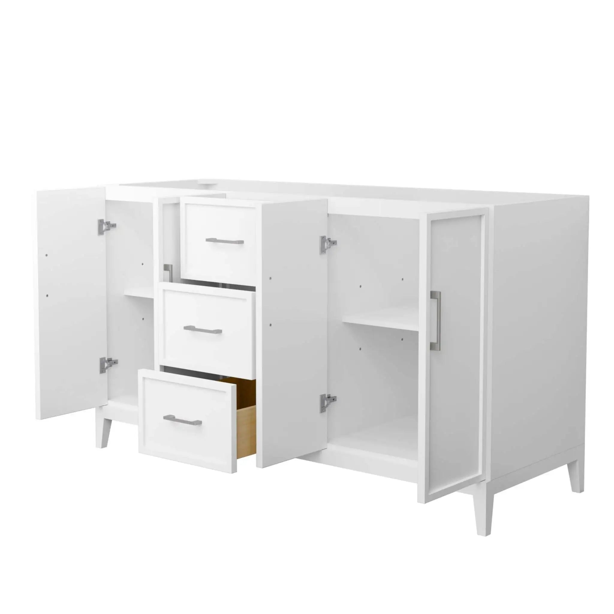 60" Elan Double Bathroom Vanity in White with Brushed Nickel Trim by Wyndham