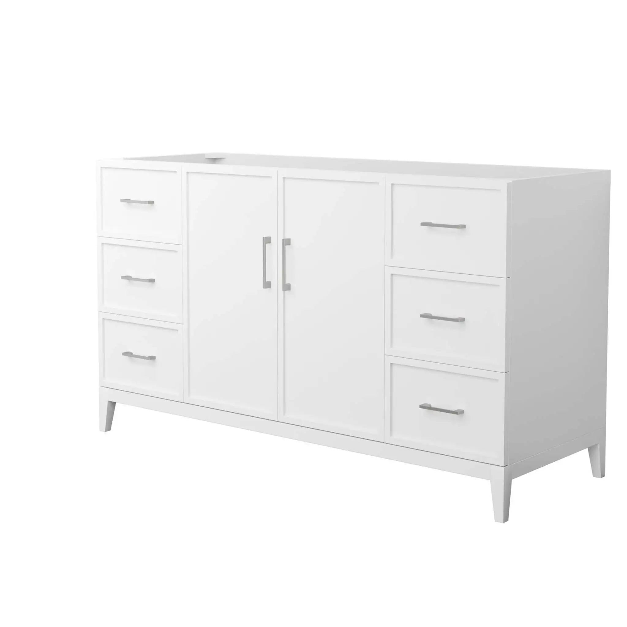 60" Elan Single Bathroom Vanity in White with Brushed Nickel Trim by Wyndham