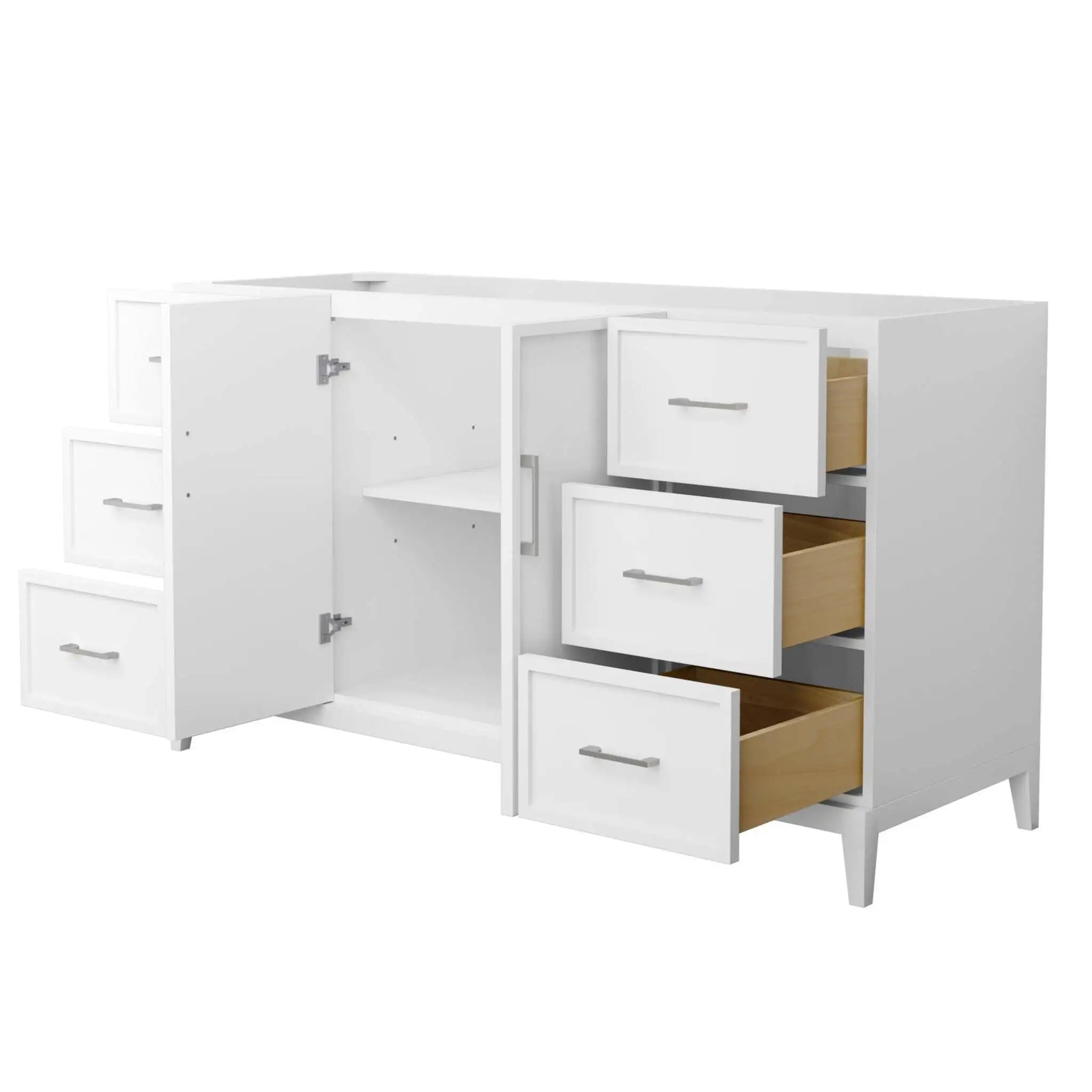 60" Elan Single Bathroom Vanity in White with Brushed Nickel Trim by Wyndham