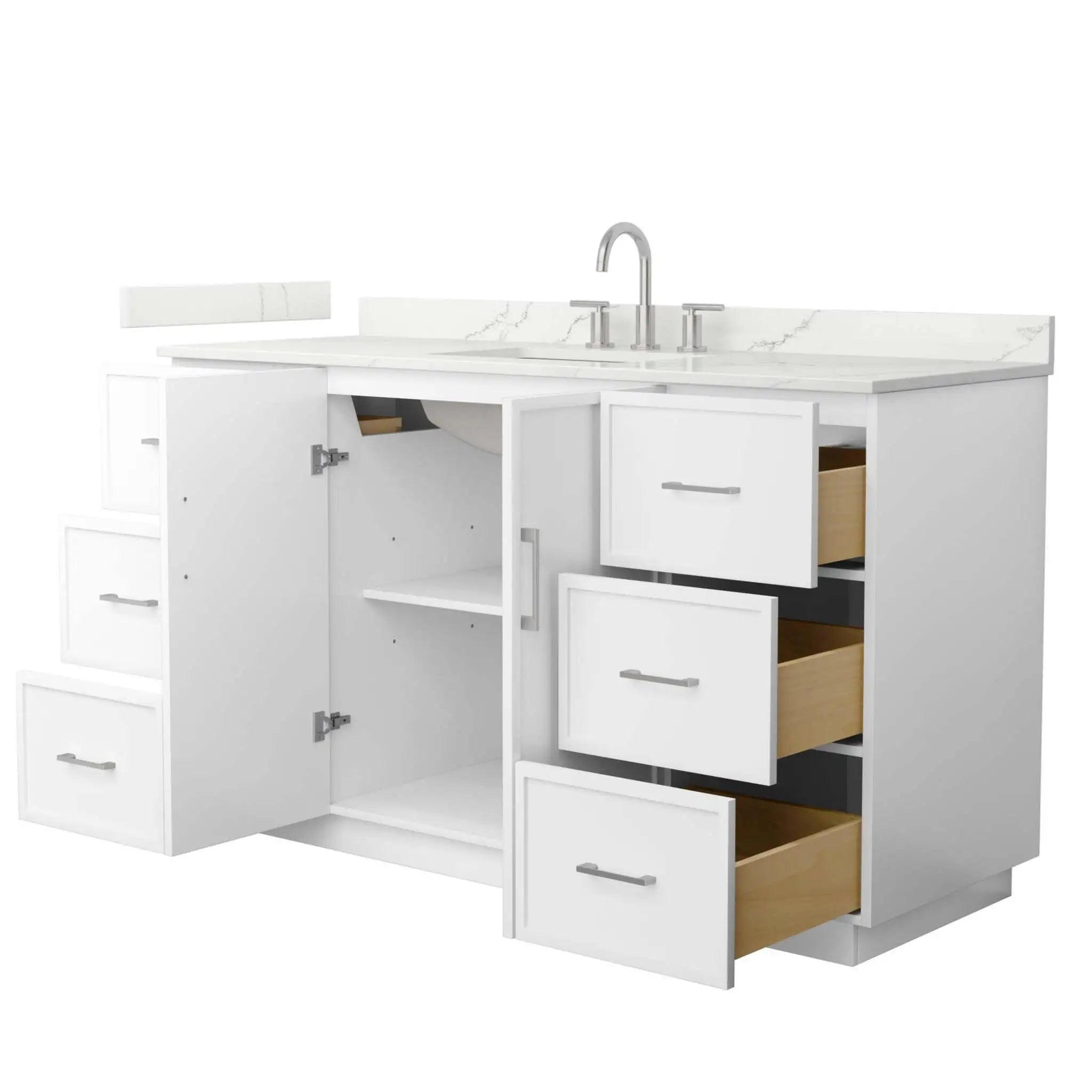 60" Elan TK Elan Single Bathroom Vanity with Toe Kick in White with Brushed Nickel Trim by Wyndham