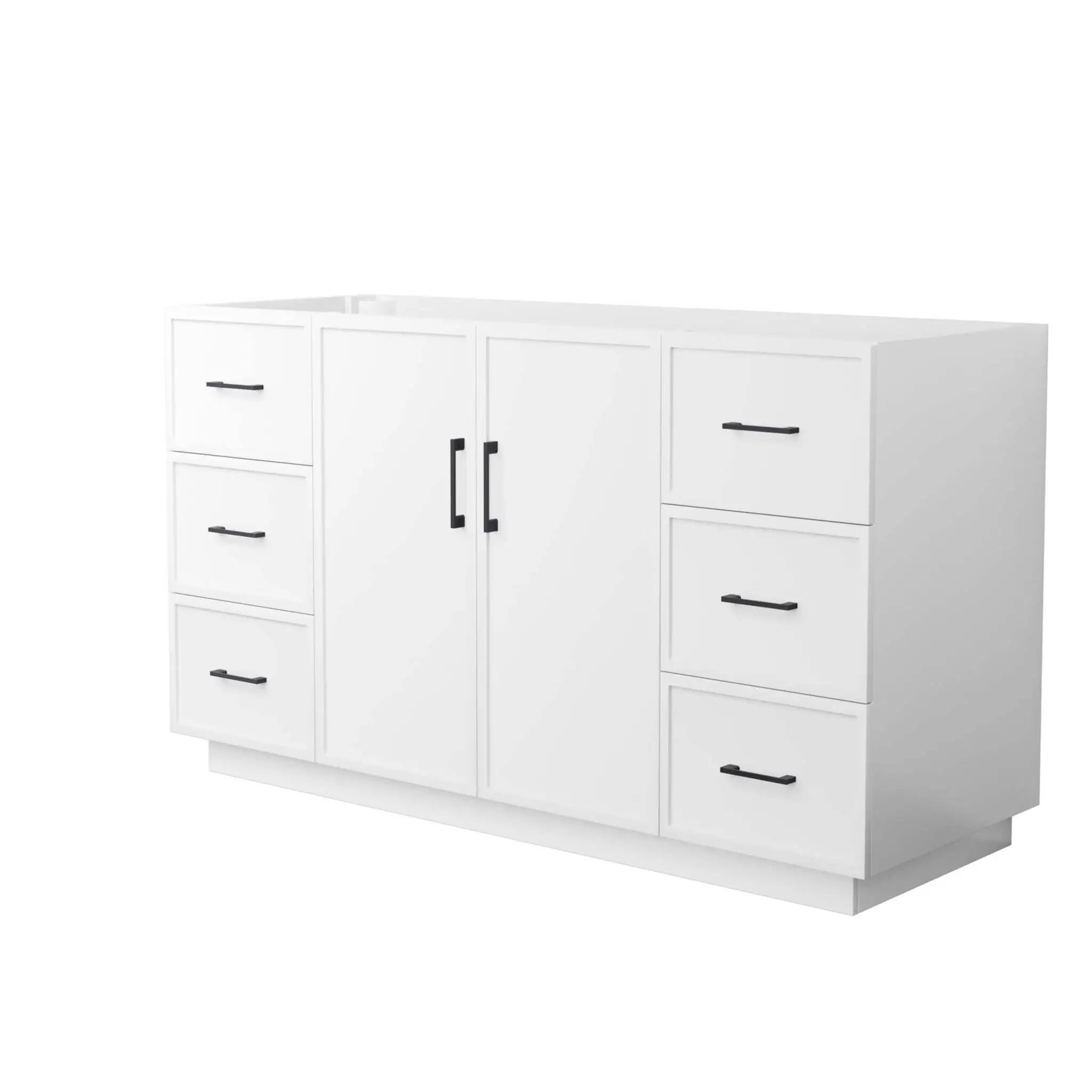 60" Elan TK Elan Single Bathroom Vanity with Toe Kick in White with Matte Black Trim by Wyndham