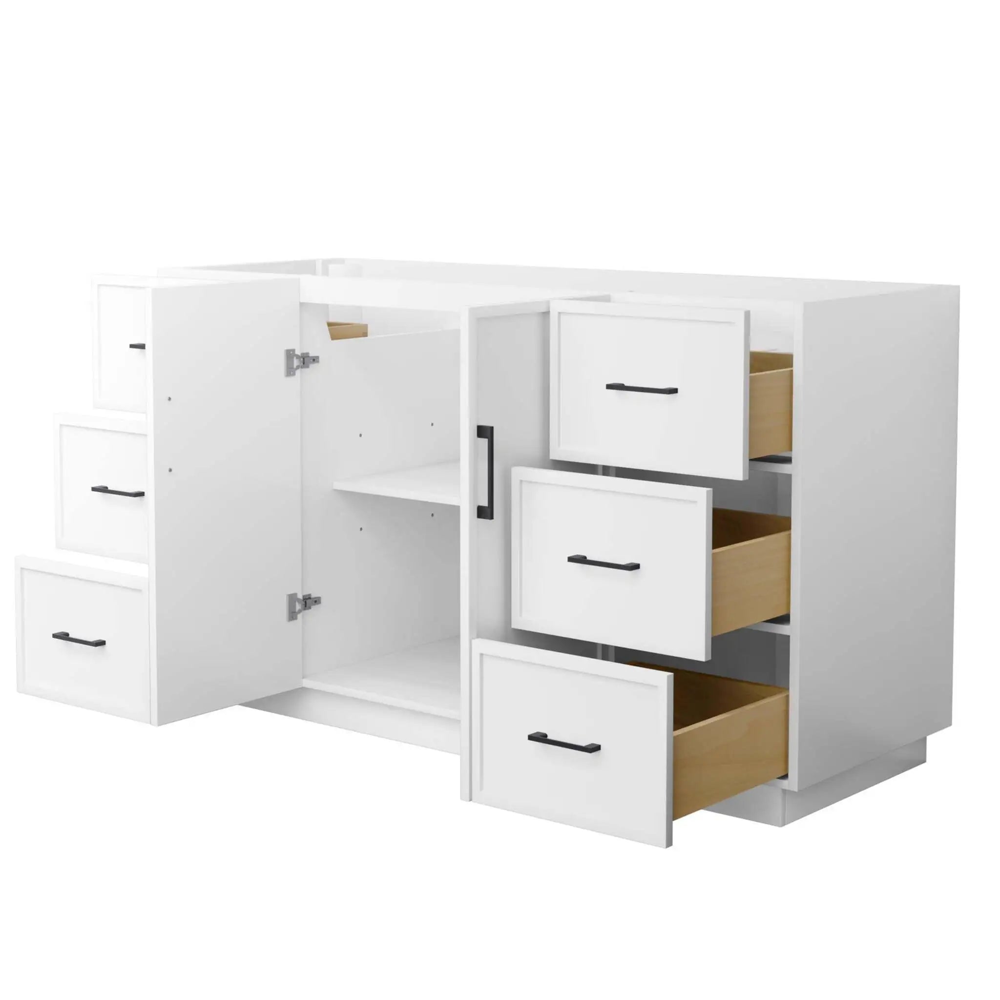60" Elan TK Elan Single Bathroom Vanity with Toe Kick in White with Matte Black Trim by Wyndham