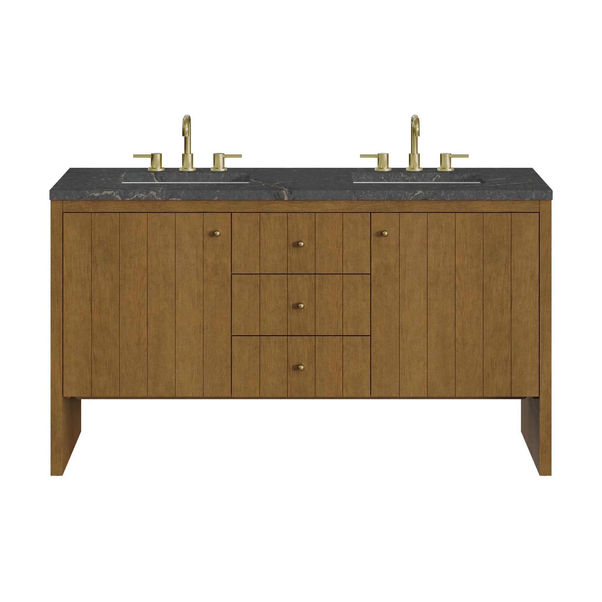 60" Hudson Double Vanity in Honey Oak by James Martin Vanities - AURA Modern Home