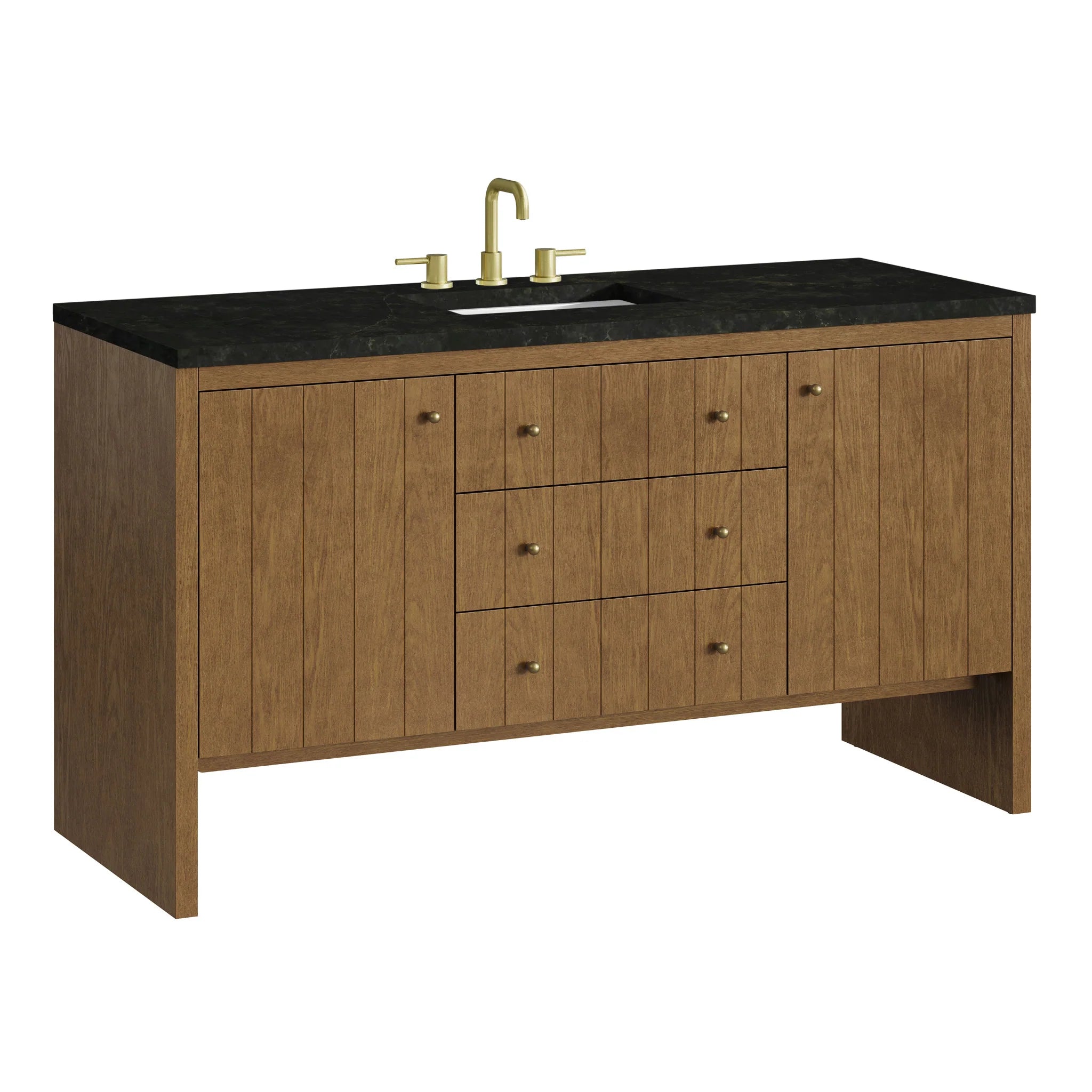 60" Hudson Single Vanity in Honey Oak by James Martin Vanities-Phantome Eclos 10