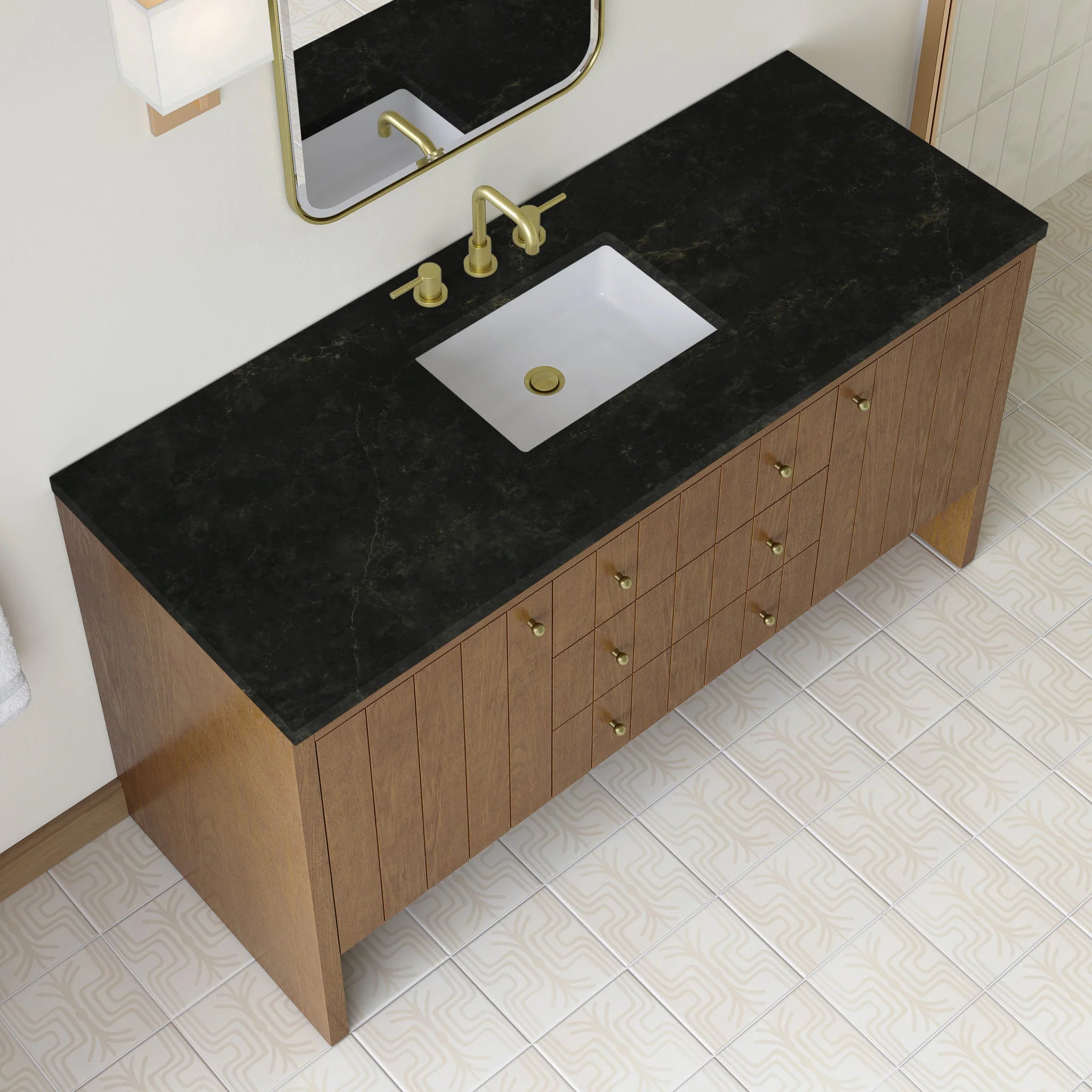 60" Hudson Single Vanity in Honey Oak by James Martin Vanities-Phantome Eclos 6