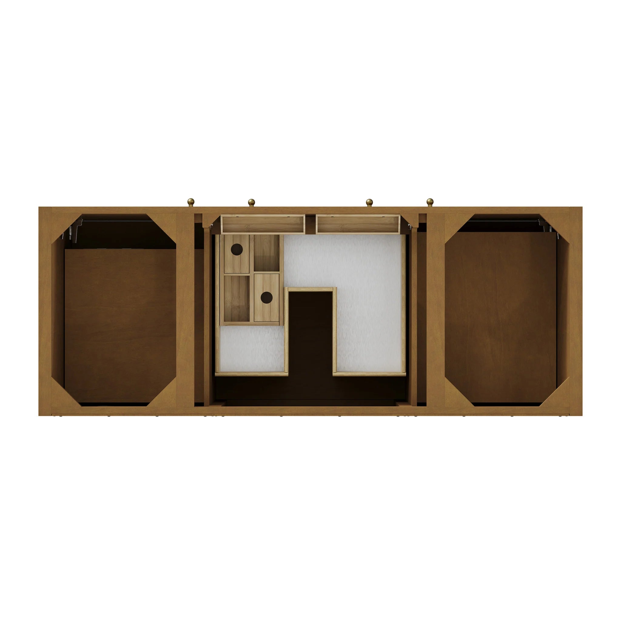 60" Hudson Single Vanity in Honey Oak w/FreePower Wireless Charger by James Martin Vanities-Ethereal Noctis Silestone 4