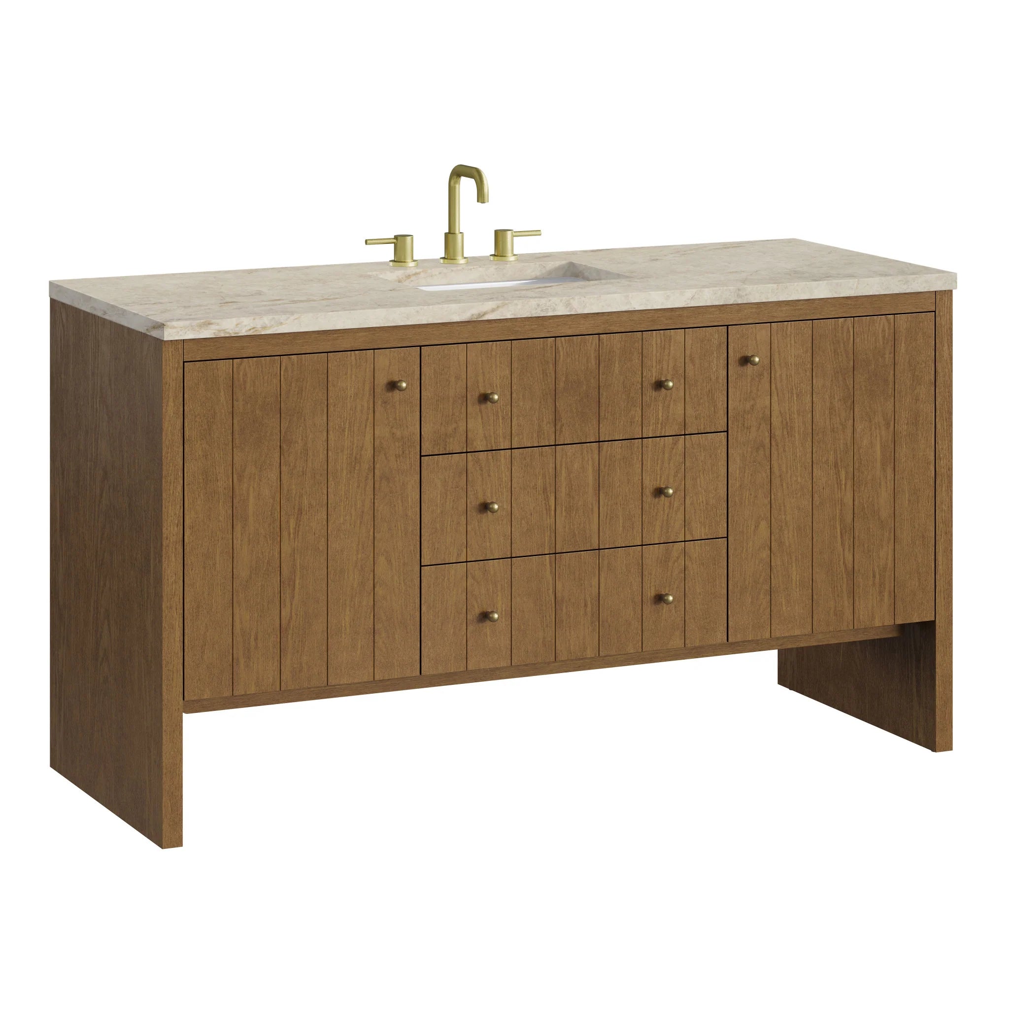 60" Hudson Single Vanity in Honey Oak w/FreePower Wireless Charger by James Martin Vanities-Tajnar Eclos 11