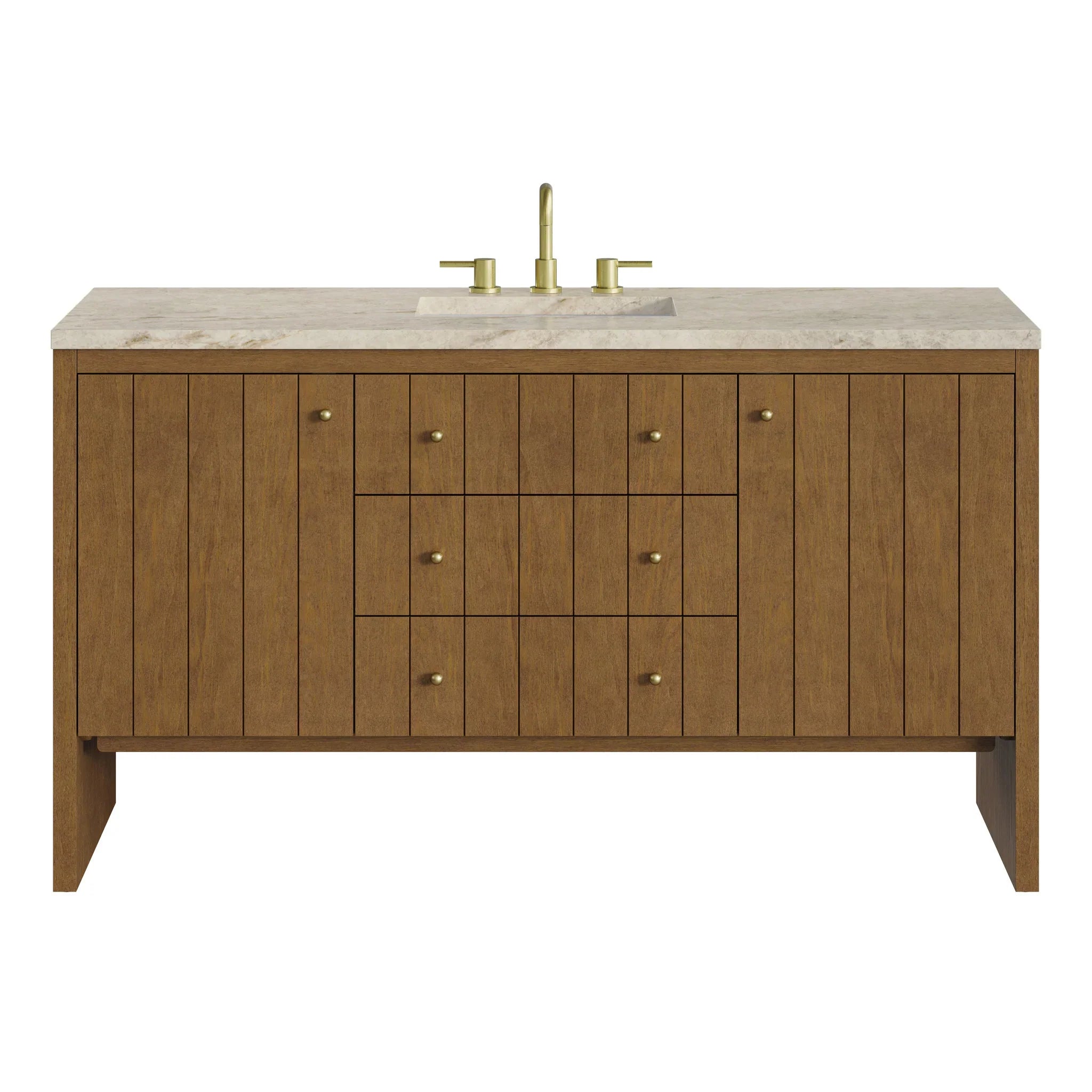 60" Hudson Single Vanity in Honey Oak by James Martin Vanities - AURA Modern Home