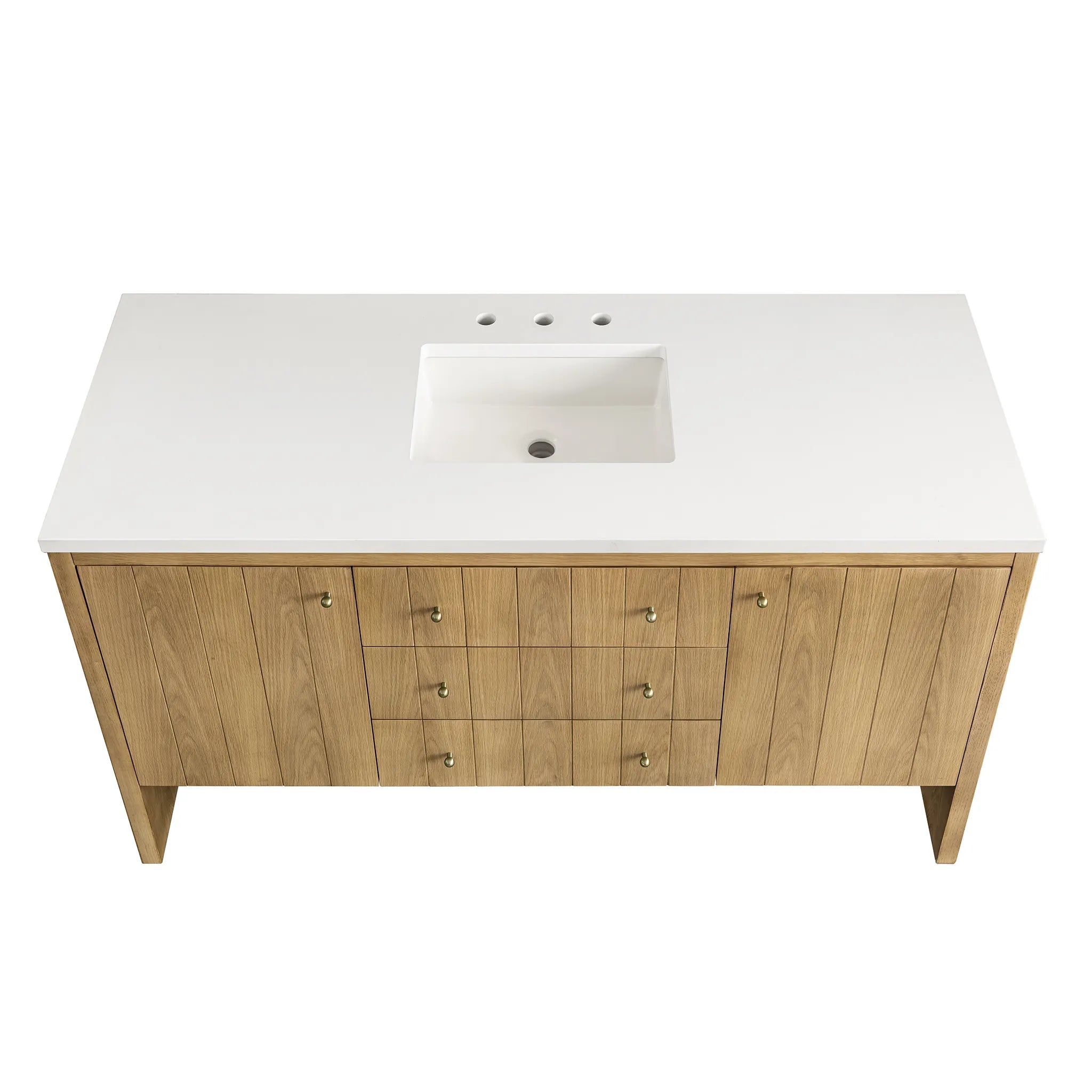 60" Hudson Single Vanity in Light Natural Oak-Cabinet Only-Not Available image 2