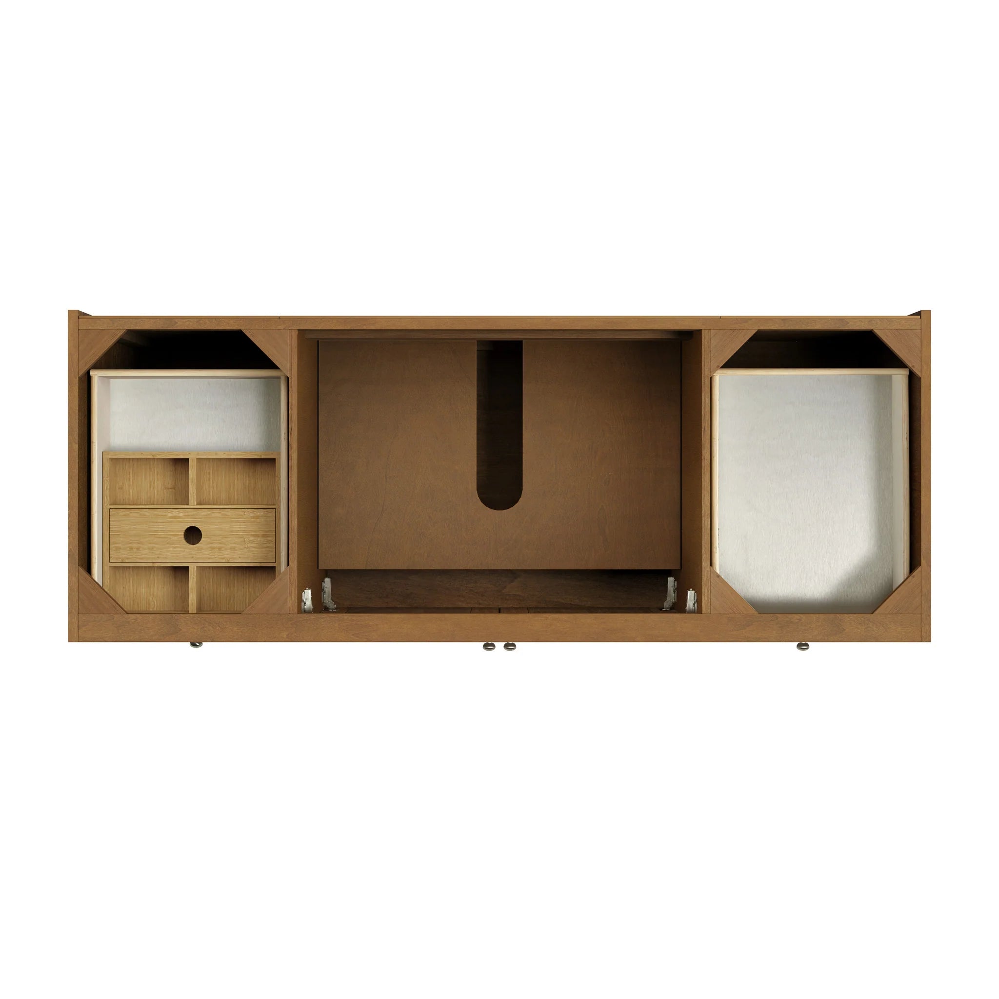 60" Laurent Single Vanity in Honey Oak w/FreePower Wireless Charger by James Martin Vanities-Ethereal Noctis Silestone 7