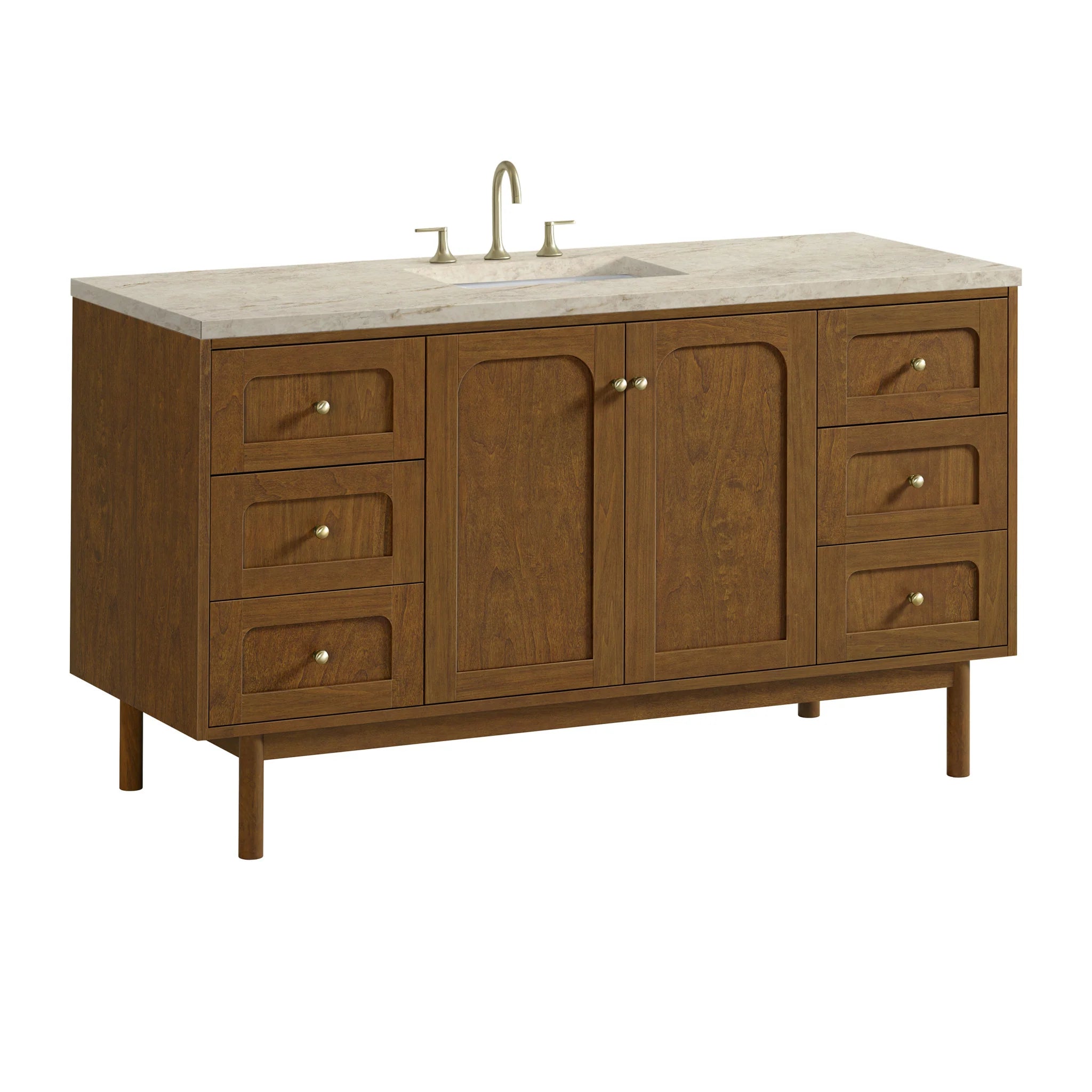 60" Laurent Single Vanity in Honey Oak w/FreePower Wireless Charger by James Martin Vanities-Tajnar Eclos 17