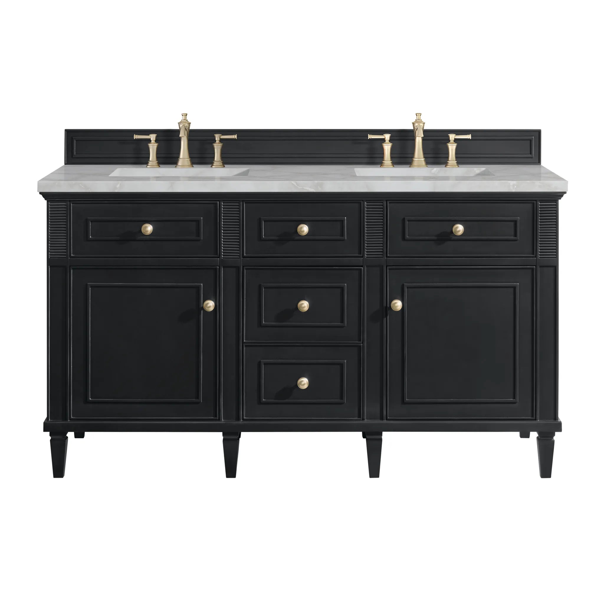 60" Lorelai Double Vanity in Black Onyx by James Martin Vanities - AURA Modern Home