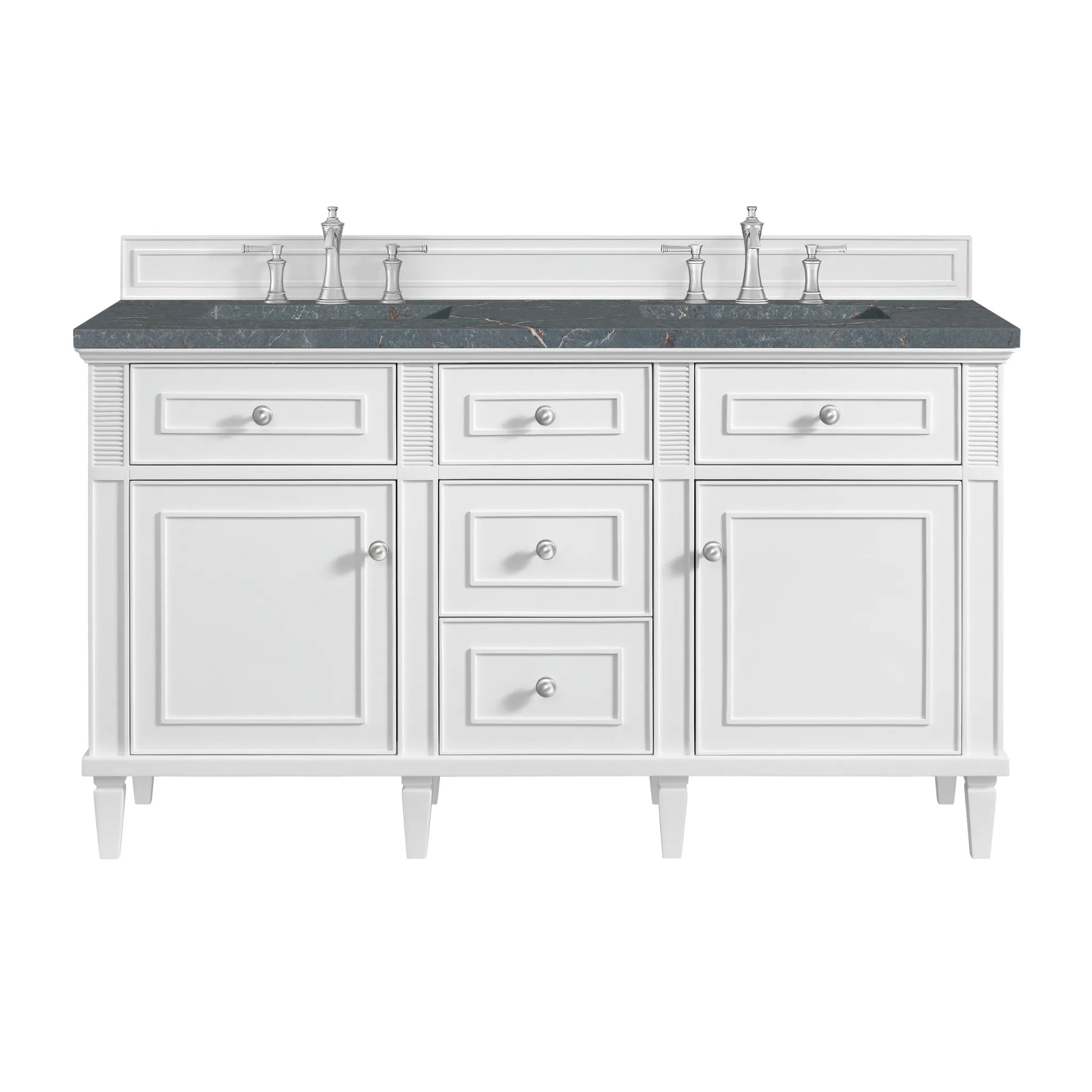 60" Lorelai Double Vanity in Bright White by James Martin Vanities - AURA Modern Home